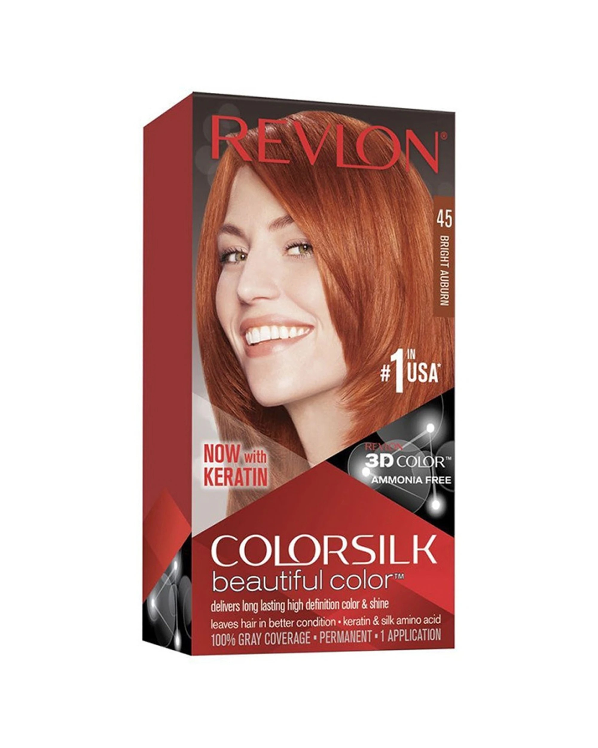 1 Revlon ColorSilk Beautiful Color - 45 Bright Auburn, 1 of 1
