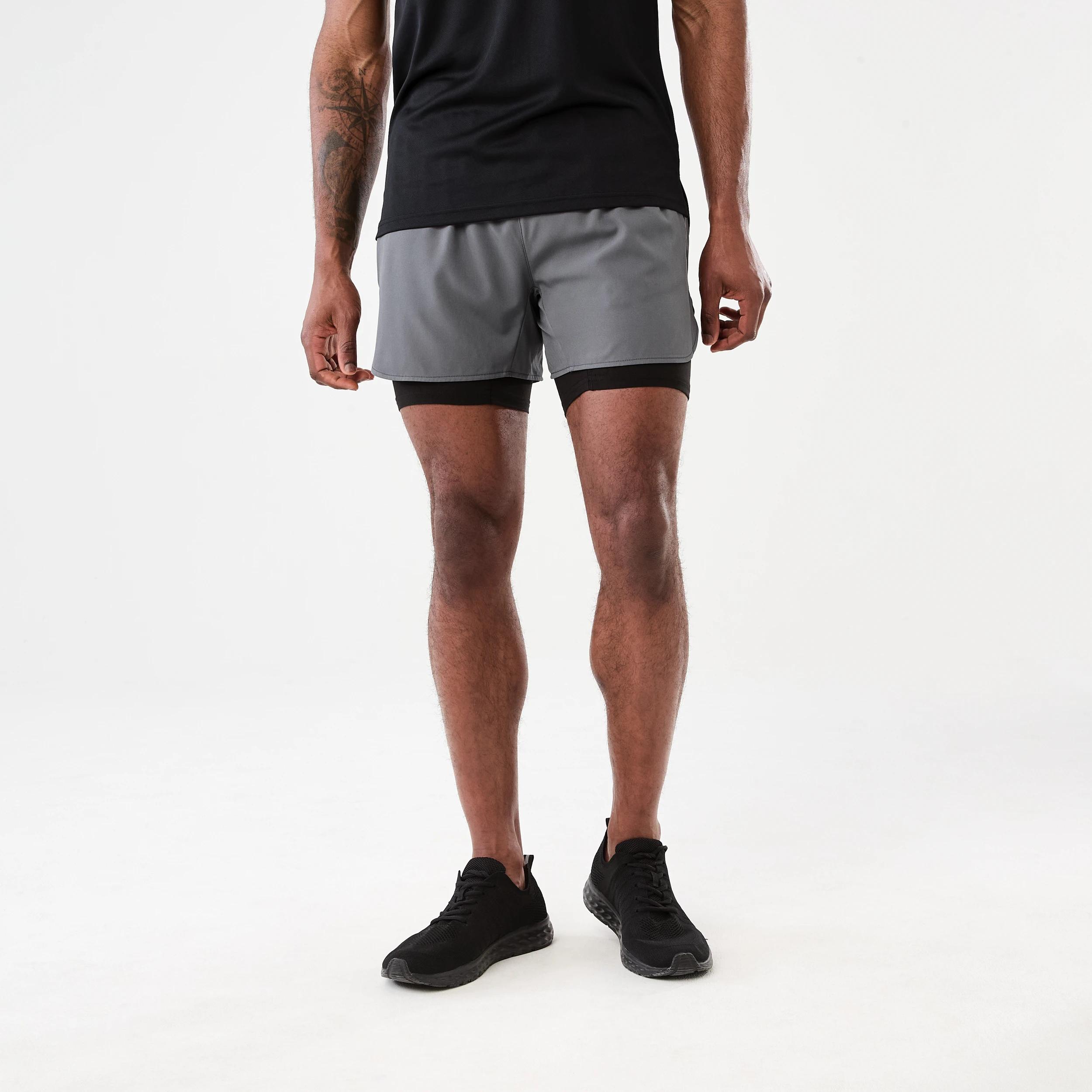 8 Active Mens Dual Layer Shorts QUIET SHADE, 8 of 8