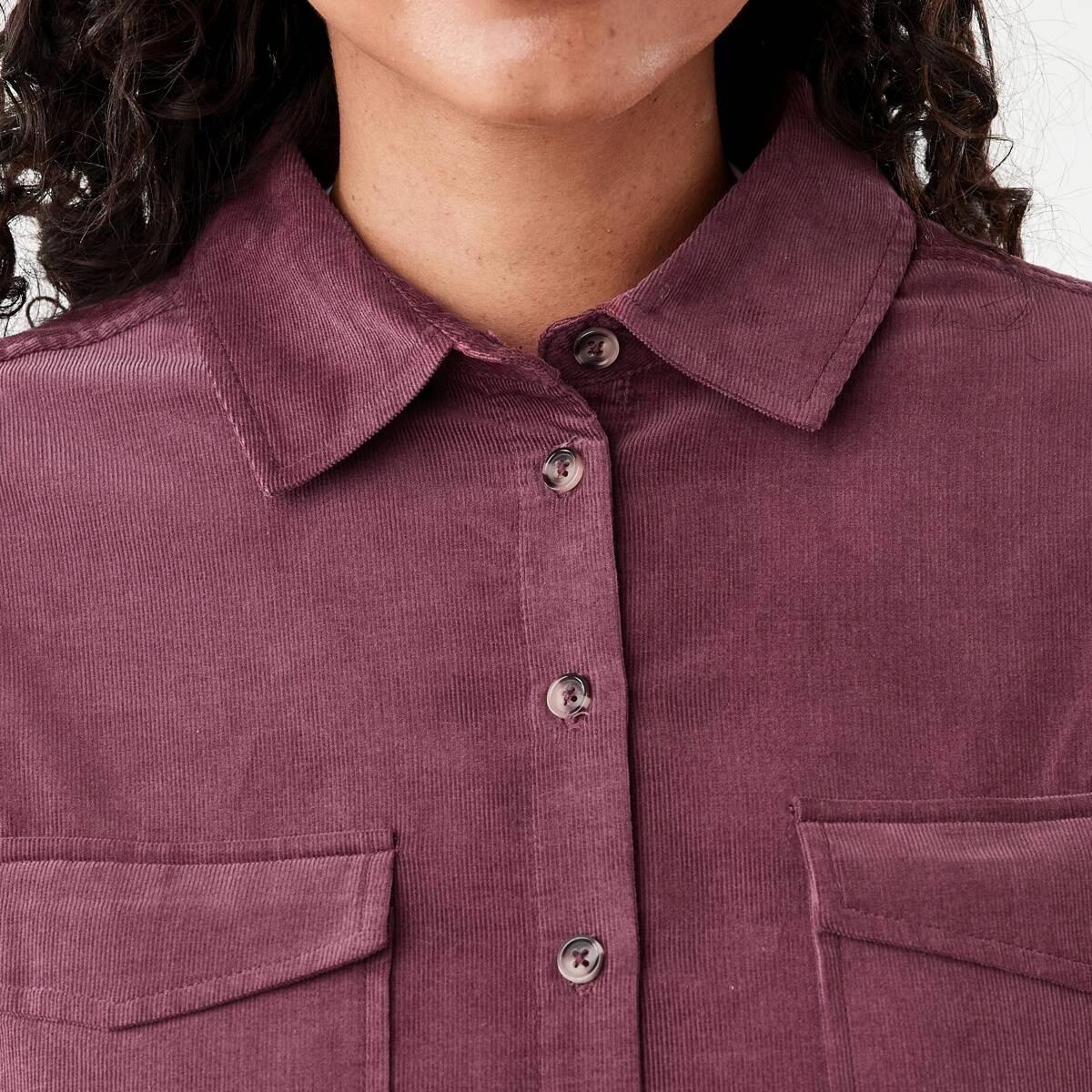 6 Long Sleeve Baby Corduroy Shirt Berry, 6 of 8