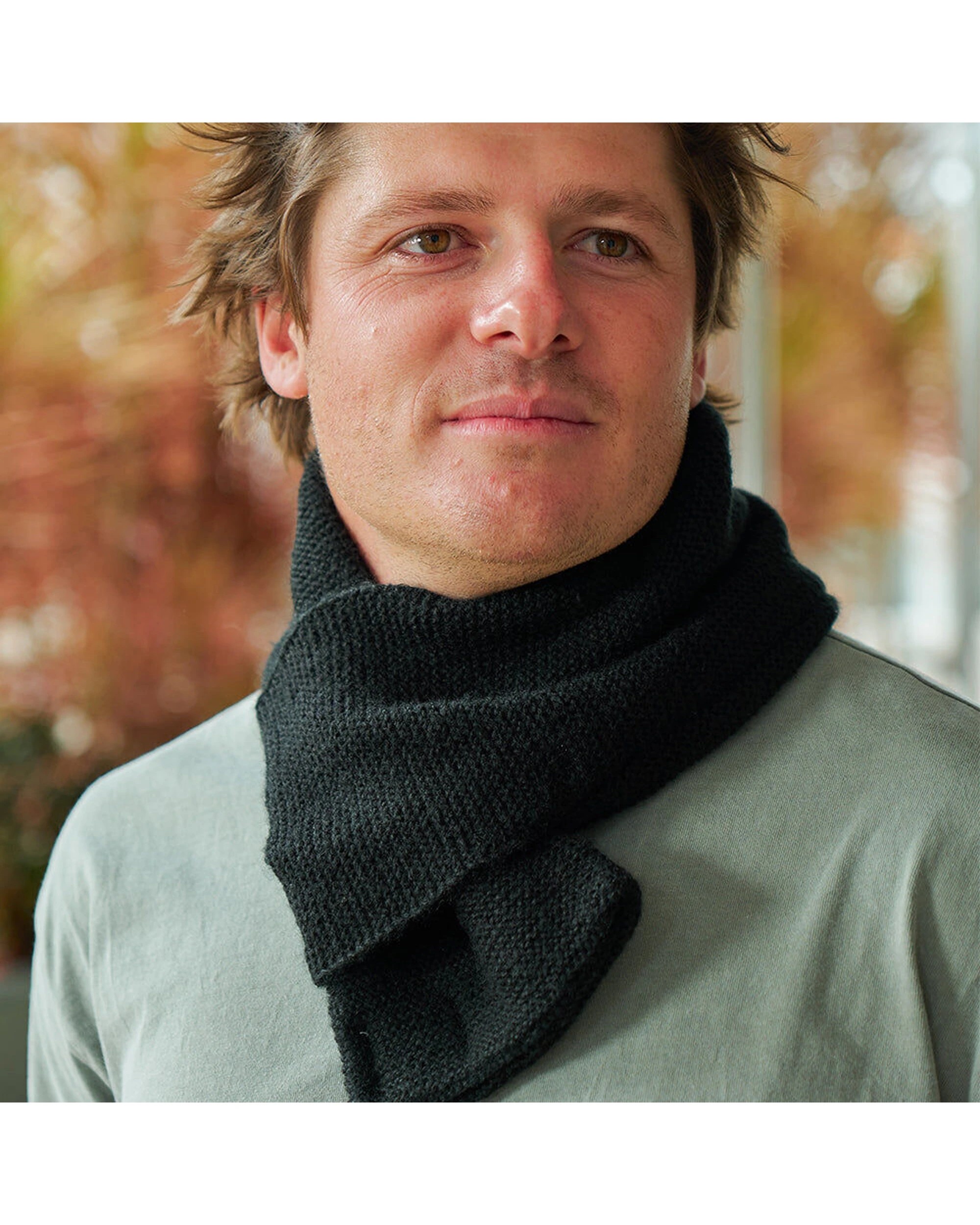 3 Annabel Trends Slip Through Knit Acrylic Yarn Scarf Unisex 77x14cm - Grey, 3 of 3