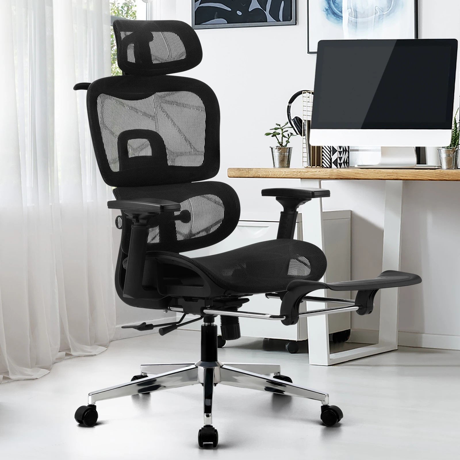 2 Oikiture Ergonomic Office Chair
 - Black, 2 of 10