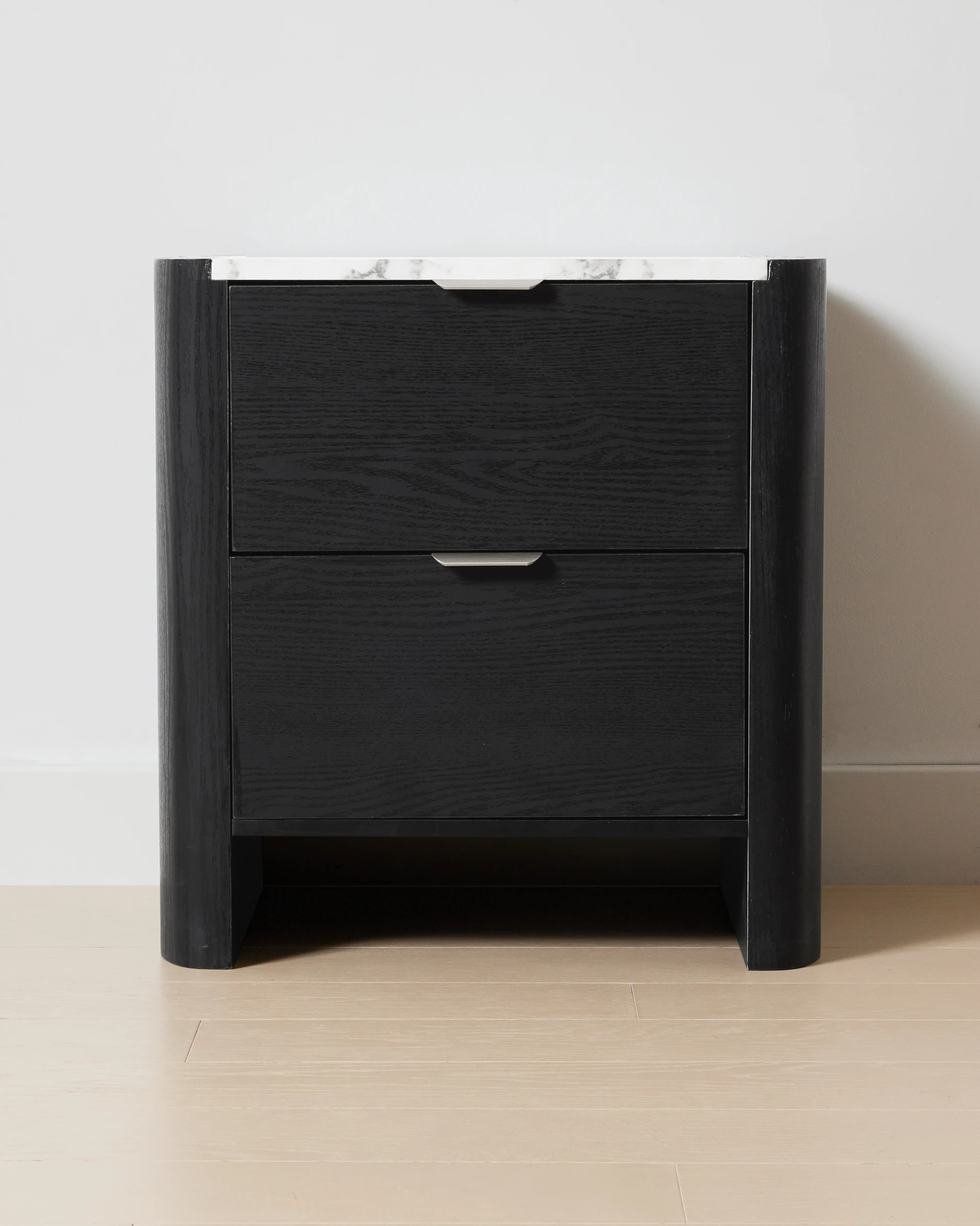 1 Hazel 2 Drawer Bedside Table - Black, 1 of 8