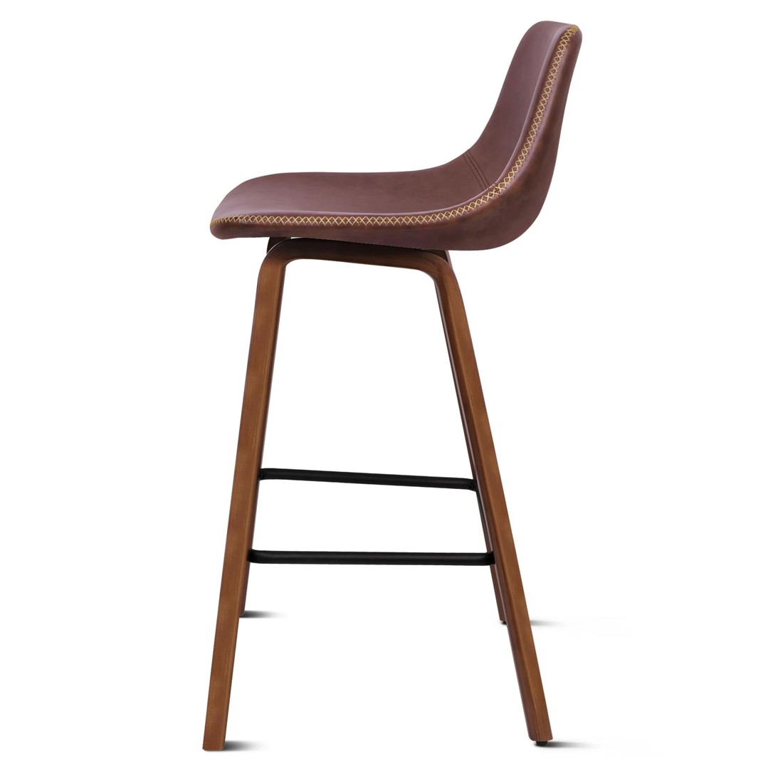 4 Alfordson 2x Wooden Bar Stools Noah Kitchen Dining Chair Vintage Retro - Brown, 4 of 10