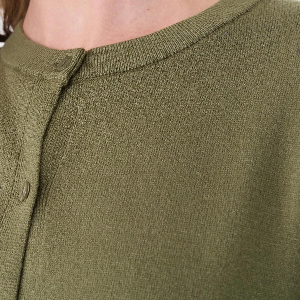 4 Lightweight Crew Neck Cardigan BURNT OLIVE, 4 of 5