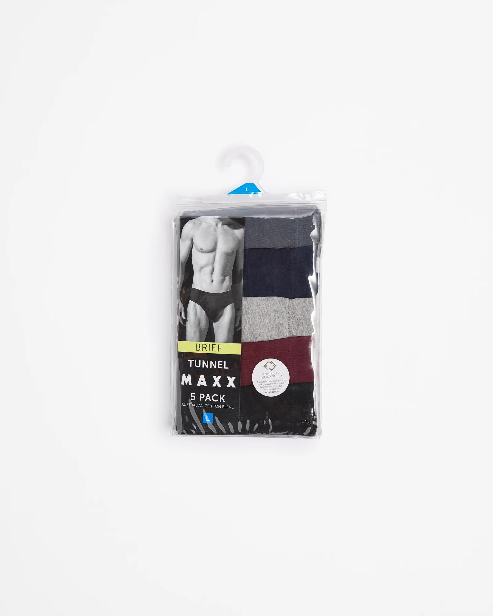 4 5 Pack Tunnel Briefs - Maxx BLACK/RED/GREY/NAVY/CHARCOAL, 4 of 4