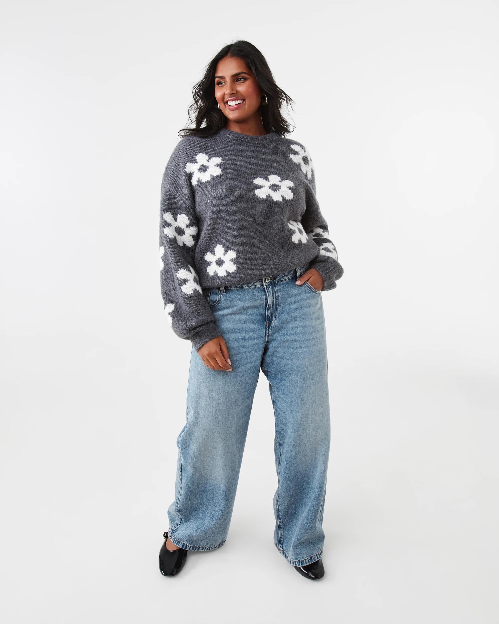 4 Daisy Print Knit Jumper Floral, 4 of 8