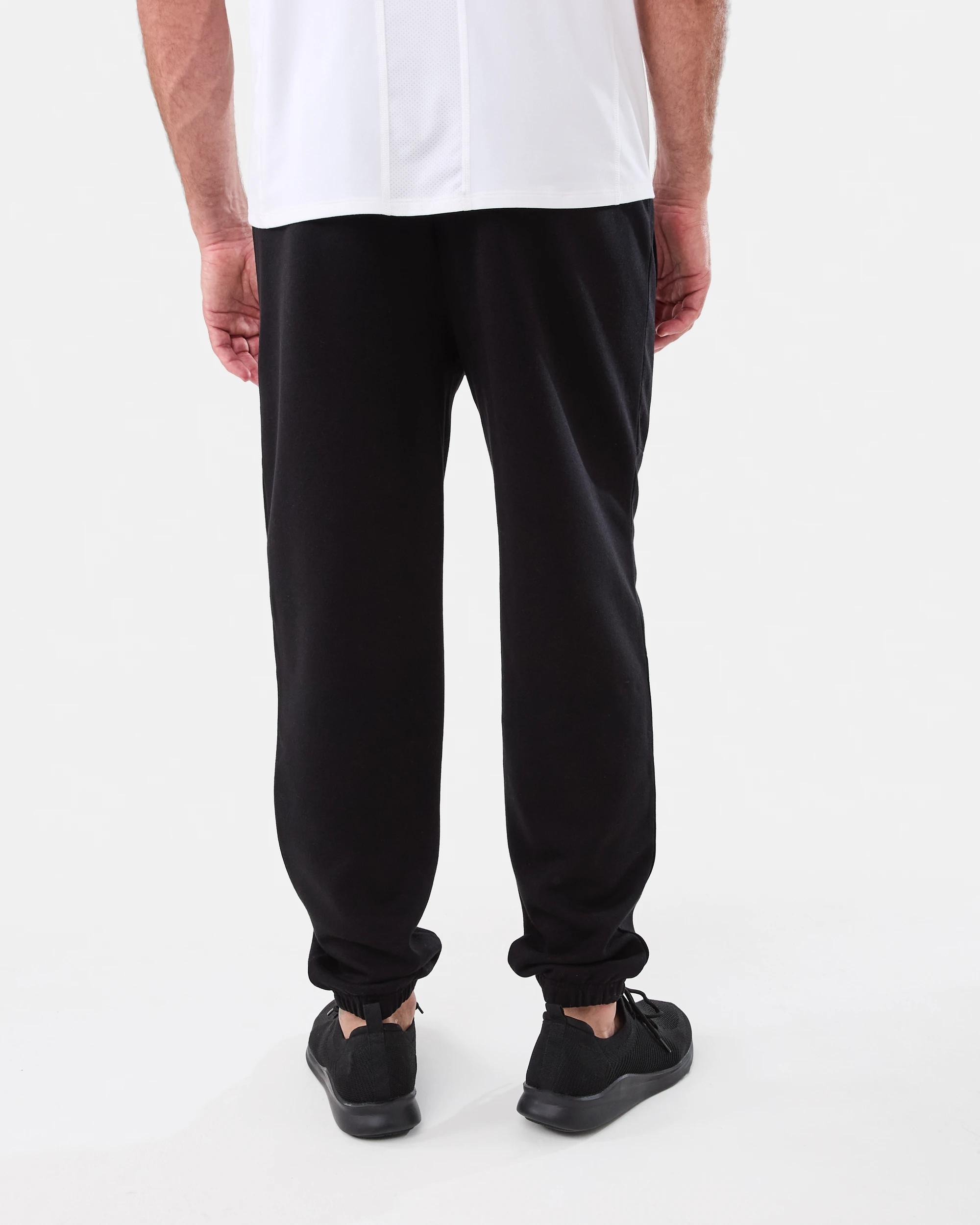 3 Active Mens Panel Trackpants BLACK, 3 of 6