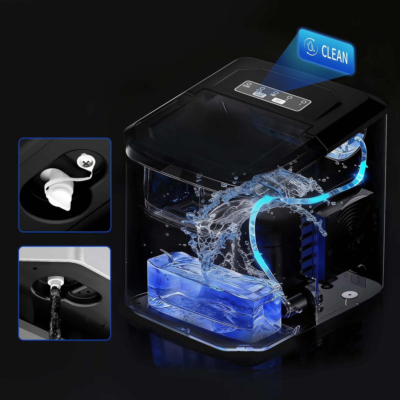 8 Alfordson Ice Maker Machine Portable Countertop 12kg With Handle - Silver, 8 of 10