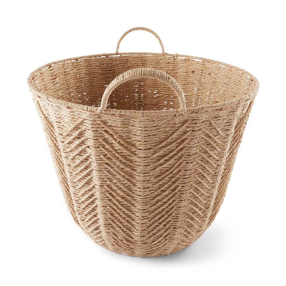 4 Round Herringbone Paper Rope Basket - Natural, 4 of 9