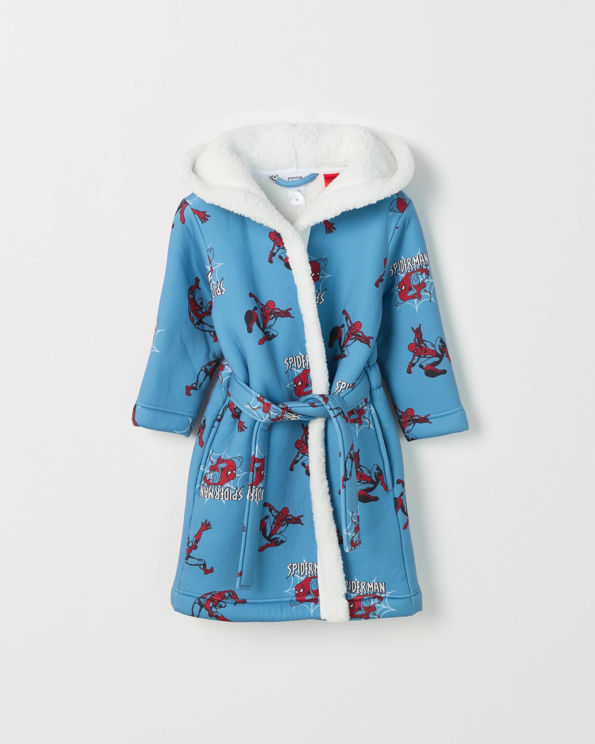 1 Disney Younger Boys Marvel Spider-Man Sherpa Dressing Gown SPIDER-MAN, 1 of 3