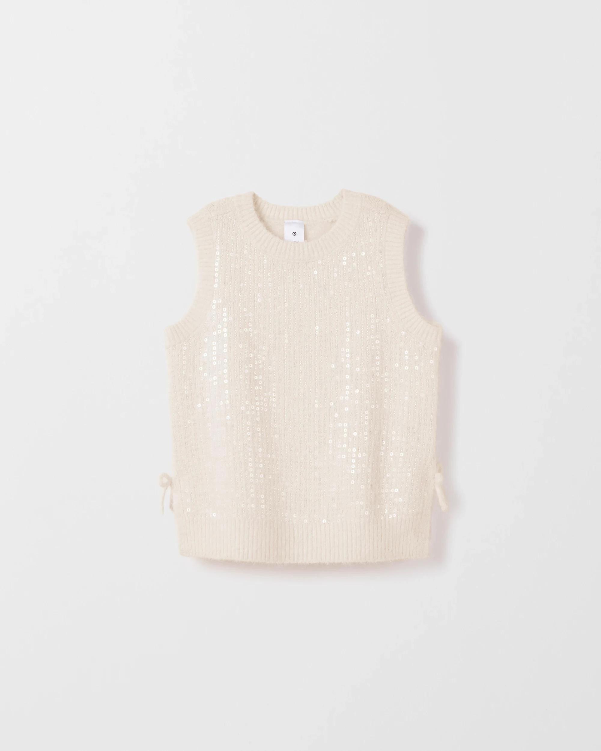 5 Target Kids Knit Sequin Vest CLOUD DANCER, 5 of 10