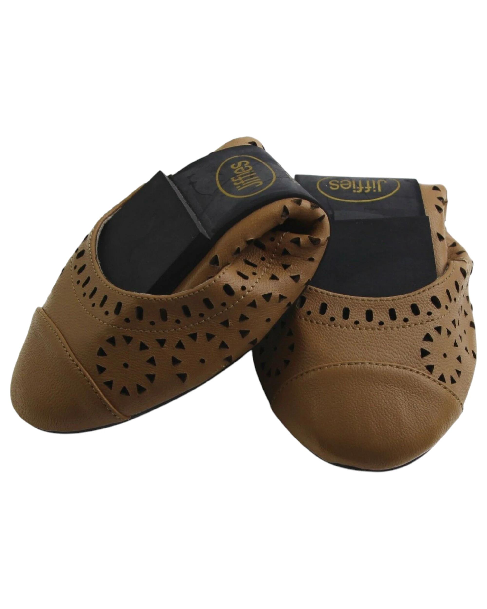 2 Jiffies Leather Ballet Lisa Womens Dance Flats Shoes CAMEL, 2 of 2