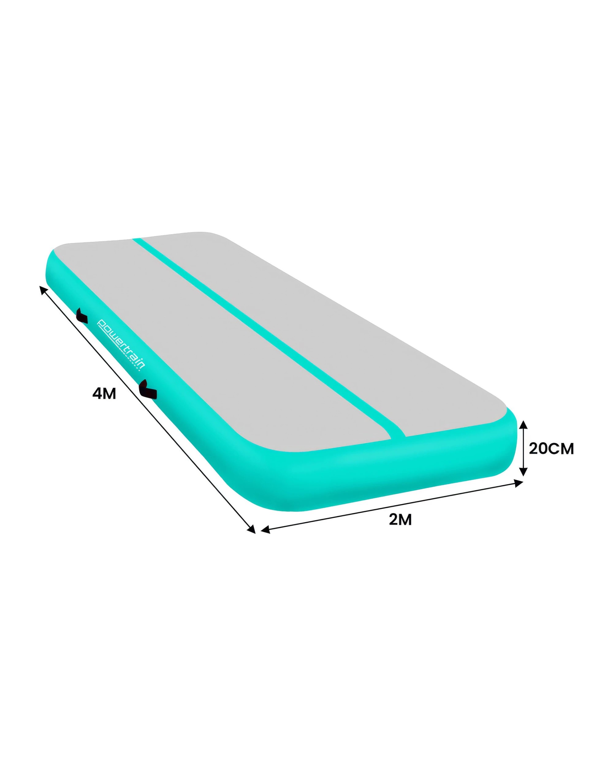 2 Powertrain 4M x 2M 20cm Air Track Gymnastics Tumbling Airtrack Exercise Yoga Mat Balance Beam Inflatable - Green, 2 of 5