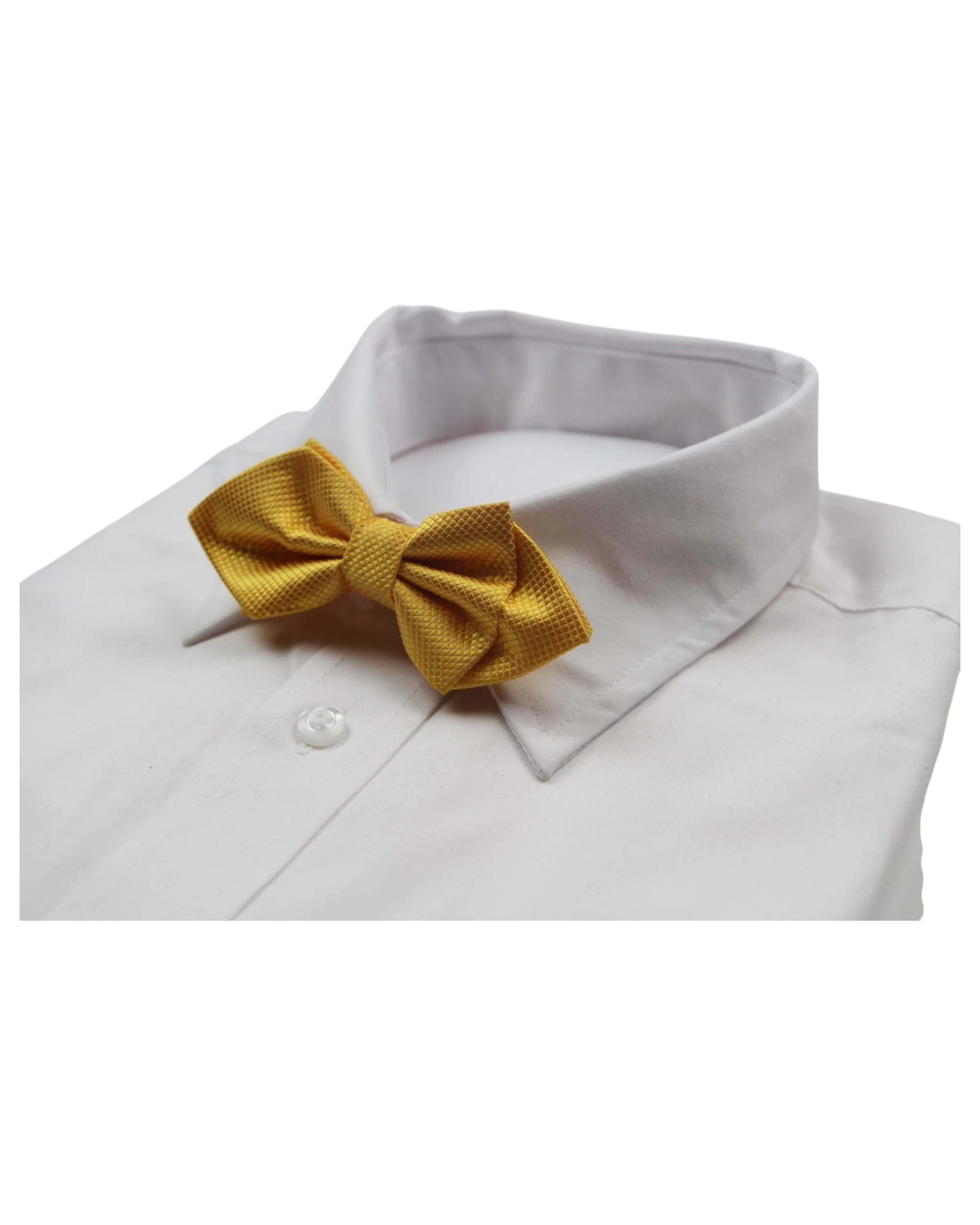 1 Zasel Mens Yellow Diamond Shaped Checkered Bow Tie, 1 of 2