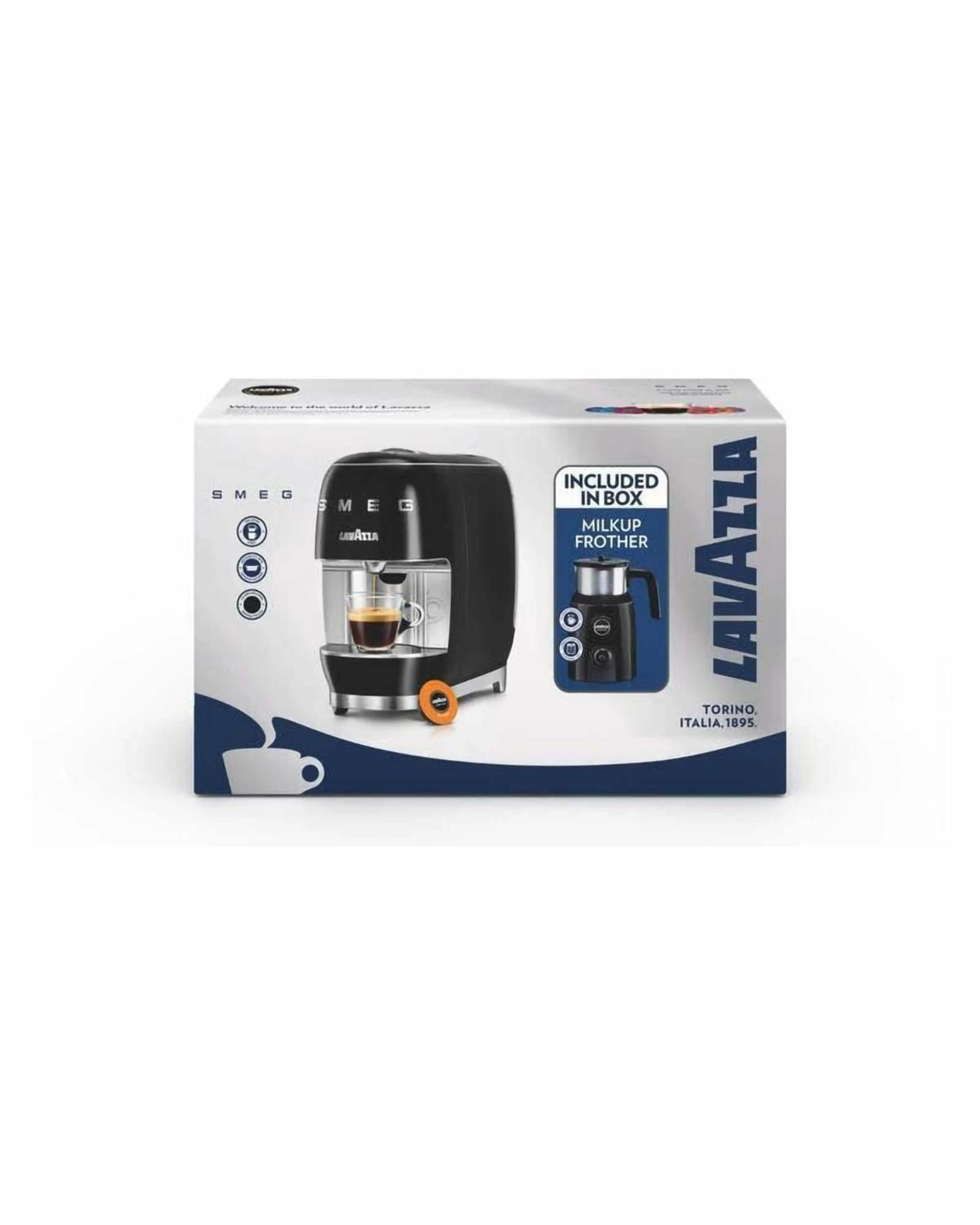 2 Lavazza A Modo Mio Smeg Capsule Coffee Machine - Black - BLACK, 2 of 3