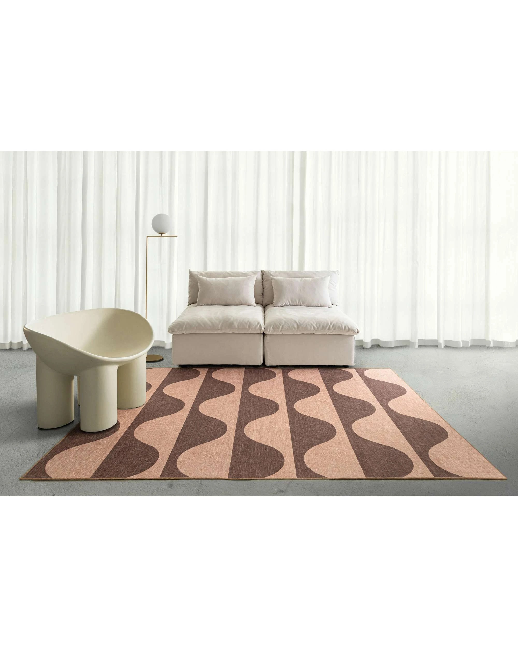 2 Loopsie Sobe Wave Stripe Indoor Outdoor Washable Rug-400cm x 300cm - Pink, 2 of 8