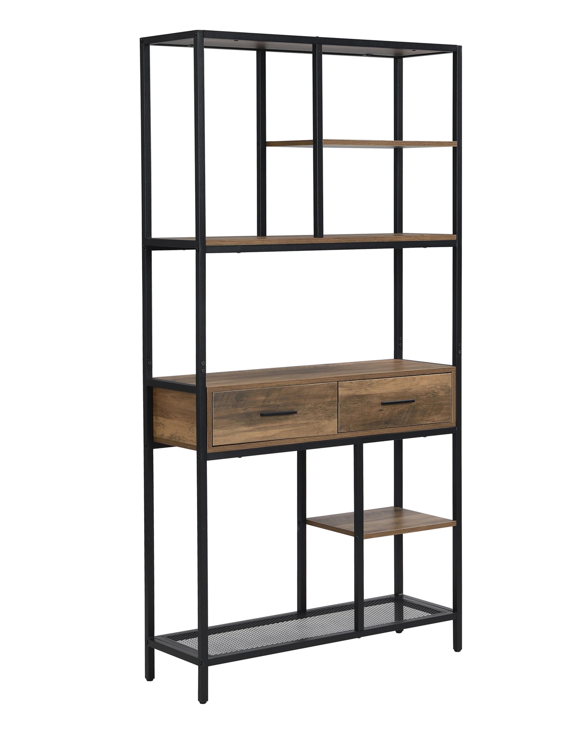 5 IHOMDEC 6 Tier Bookshelf with 2 Drawers, 180cm H, 5 of 5