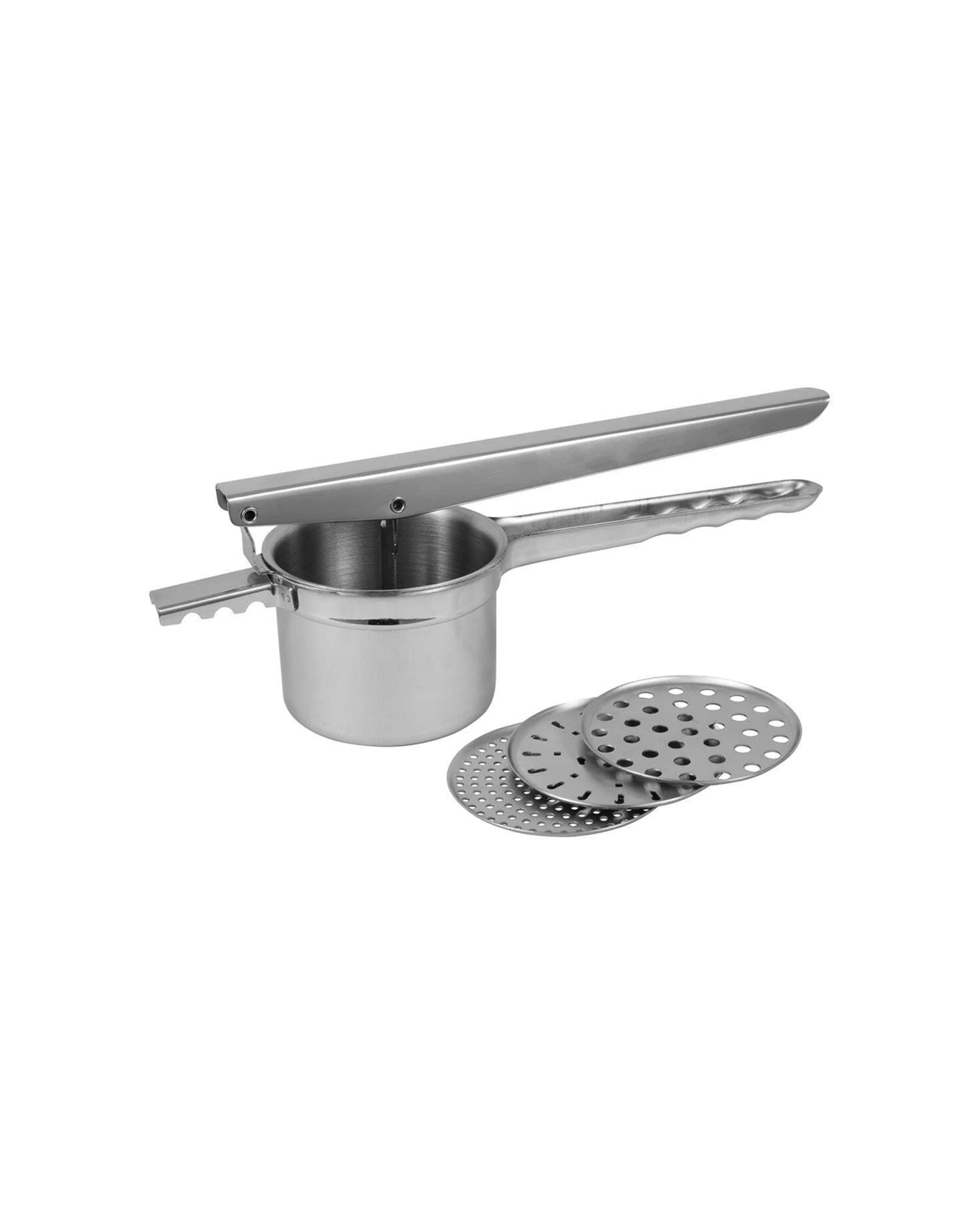 1 Avanti Stainless Steel Potato Ricer Food Slicer With 3 Blades - Silver, 1 of 1