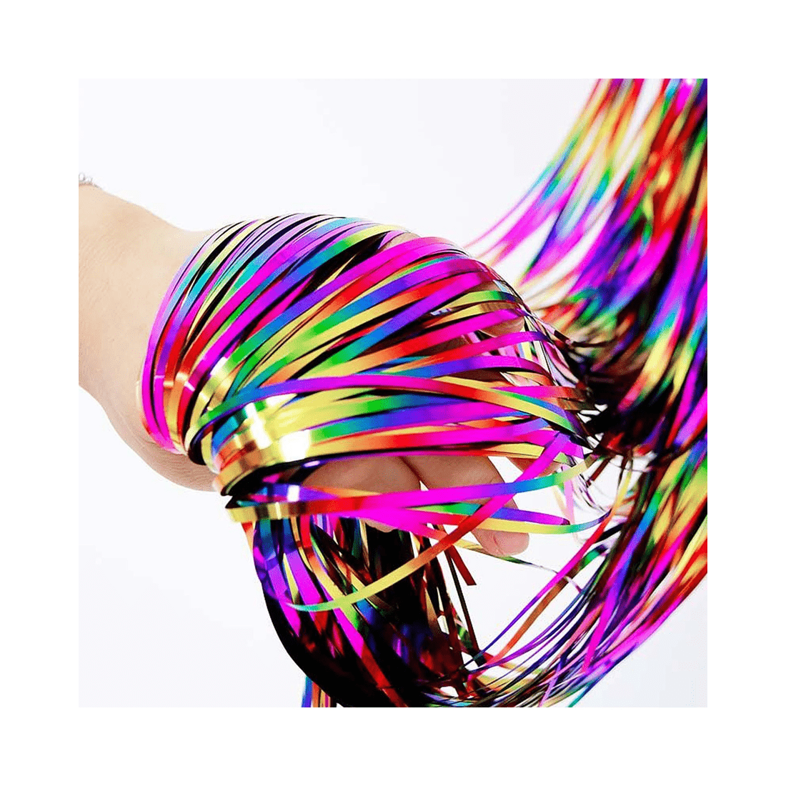 5 Party Maker Metallic Multi-Colour Foil Backdrop Curtain 100cm x 200cm, 5 of 5