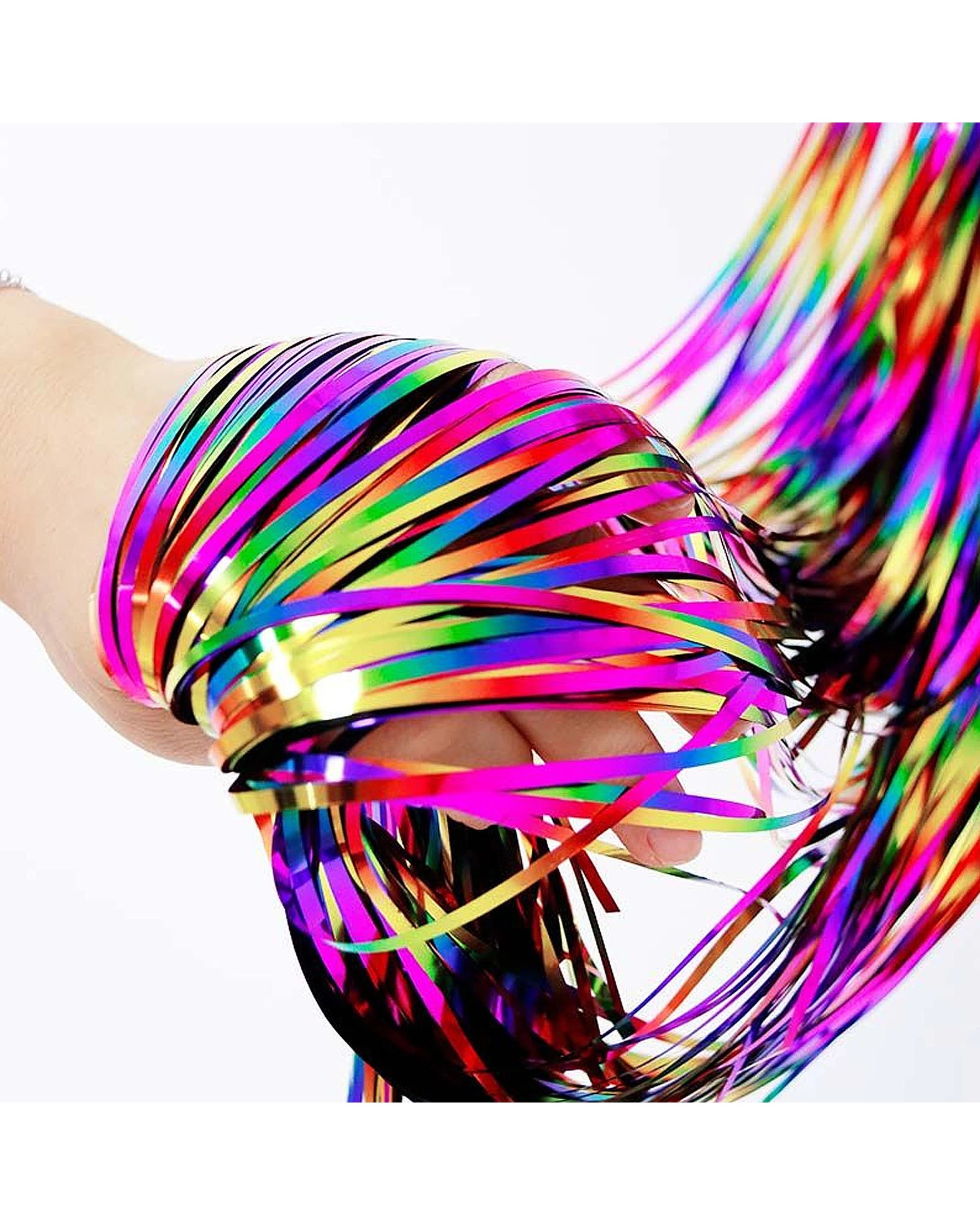 5 Metallic Multi-Colour Foil Backdrop Curtain 100cm x 200cm - Multi-Colored, 5 of 5