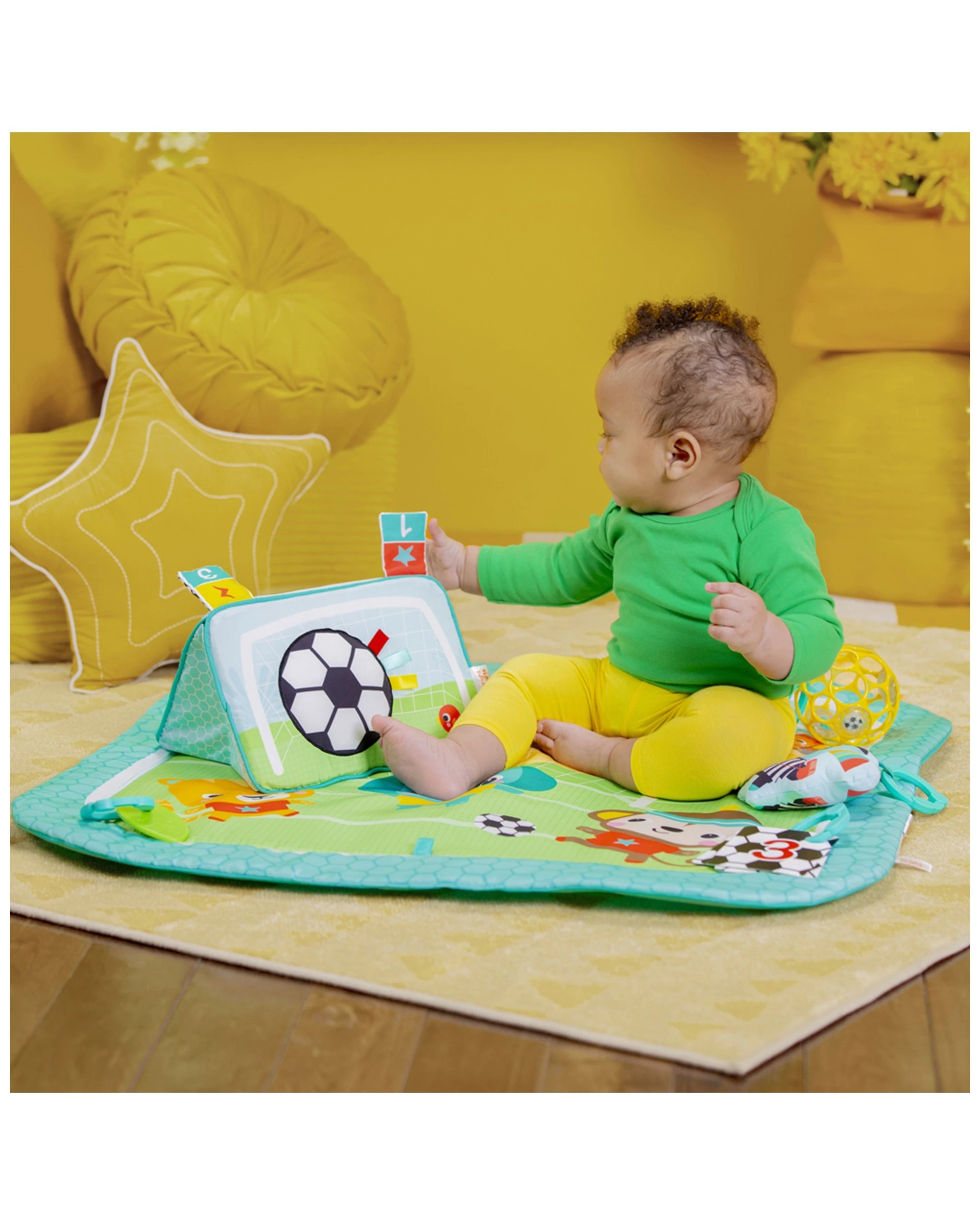 3 Bright Starts Grip And Kick Oball Soccer Activity Gym 0m Plus Lights And Sounds - Multi, 3 of 6