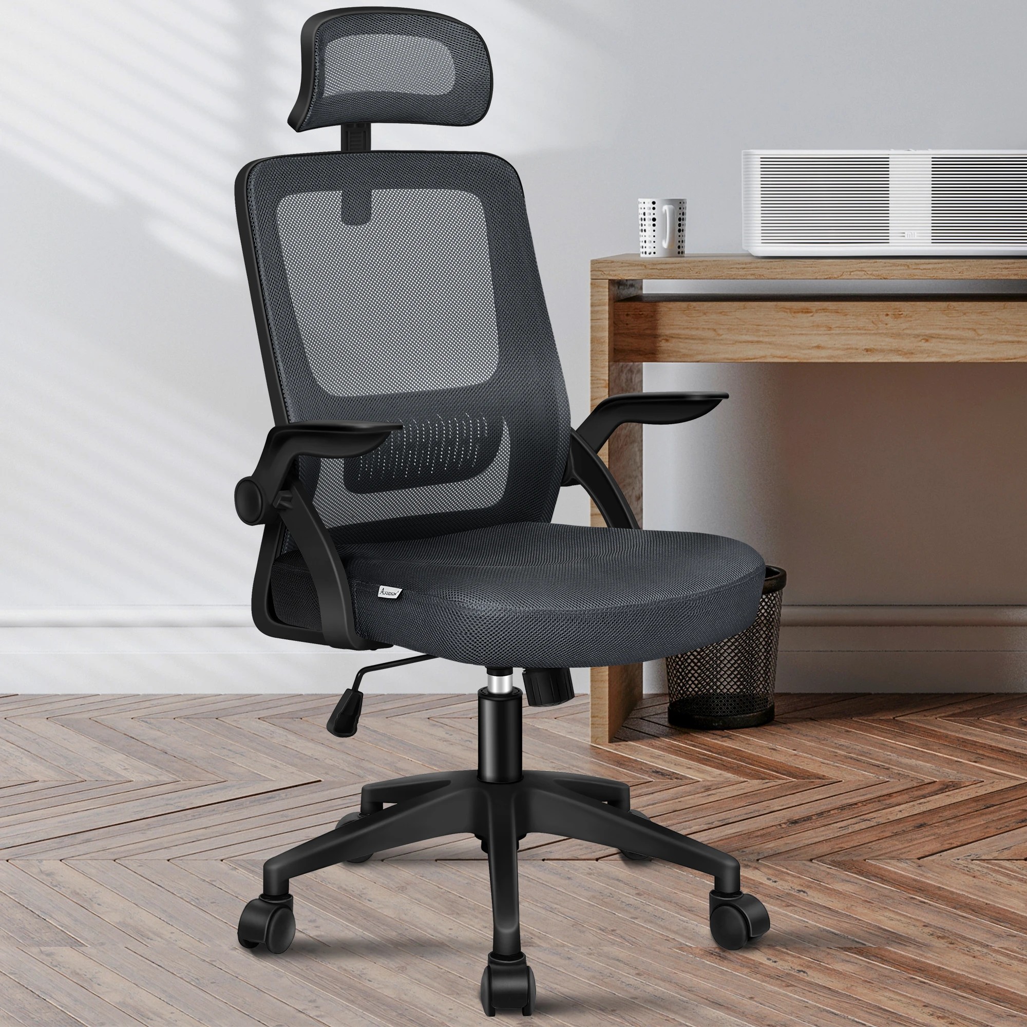2 Alfordson Mesh Office Chair Executive Seat Tilt Gaming Racing Computer - Grey, 2 of 10