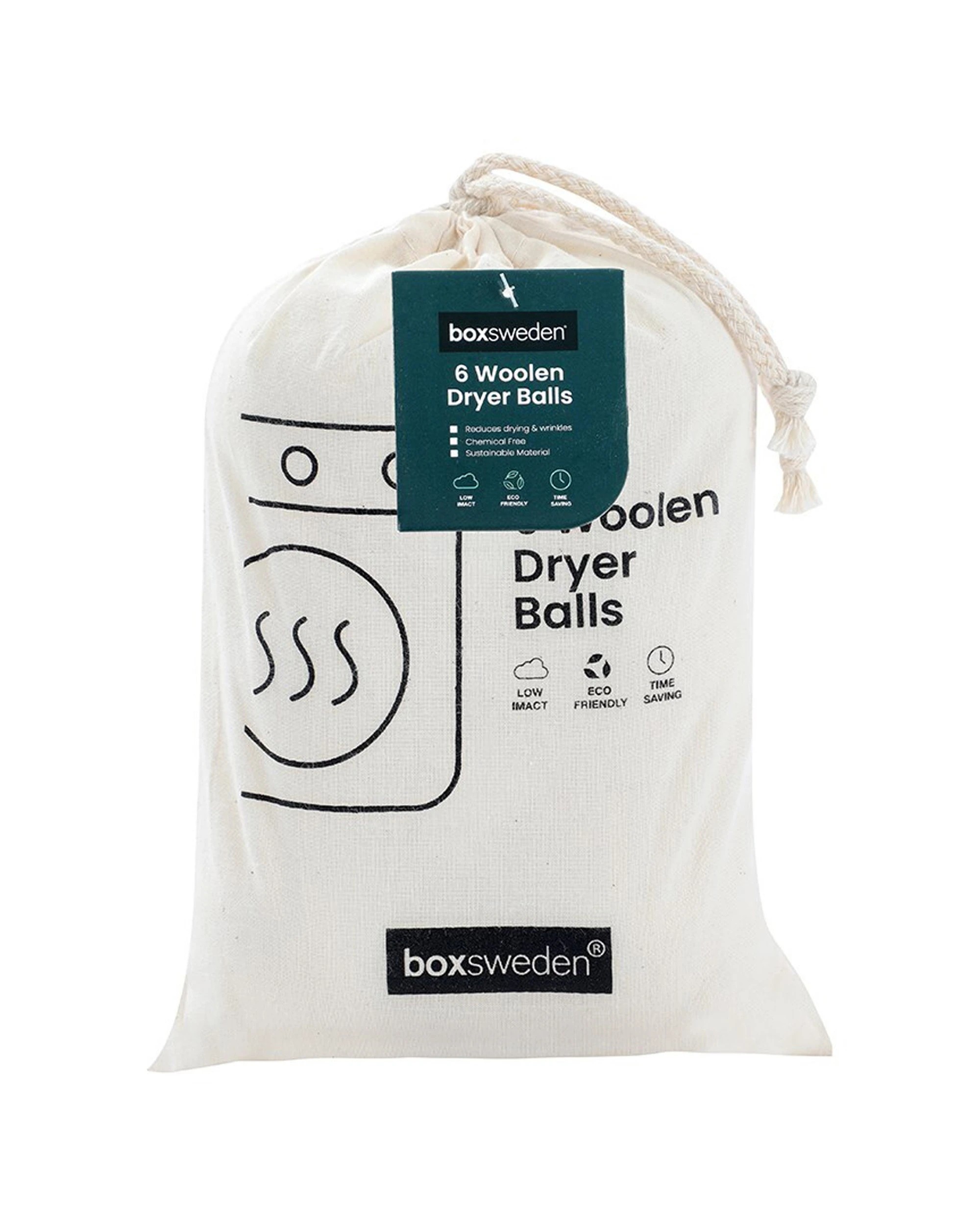 7 Boxsweden 3x 6PK Wool Dryer Ball With Storage Bag - White, 7 of 7