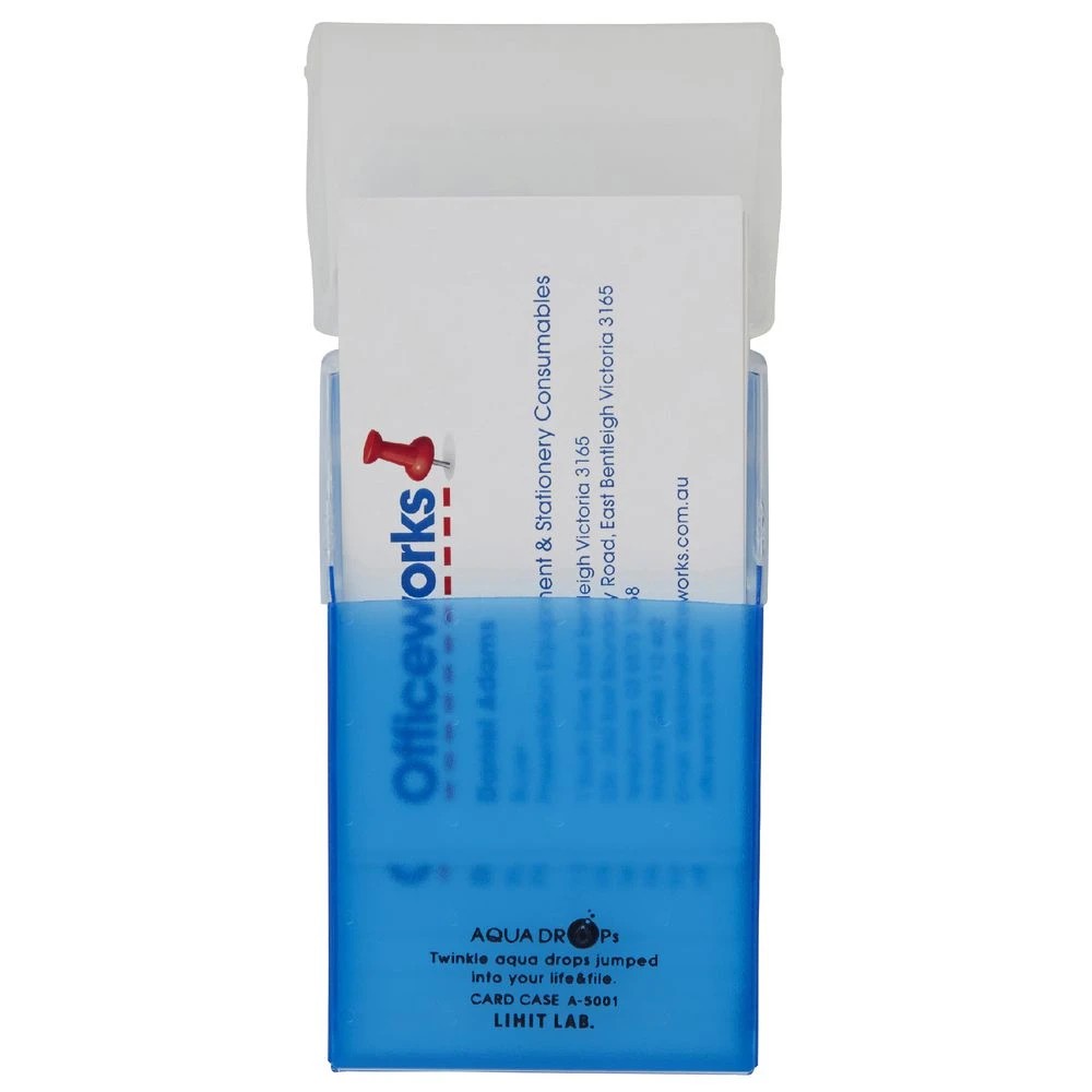 4 Aqua Drops Business Card Case 50 Capacity Blue, 4 of 5