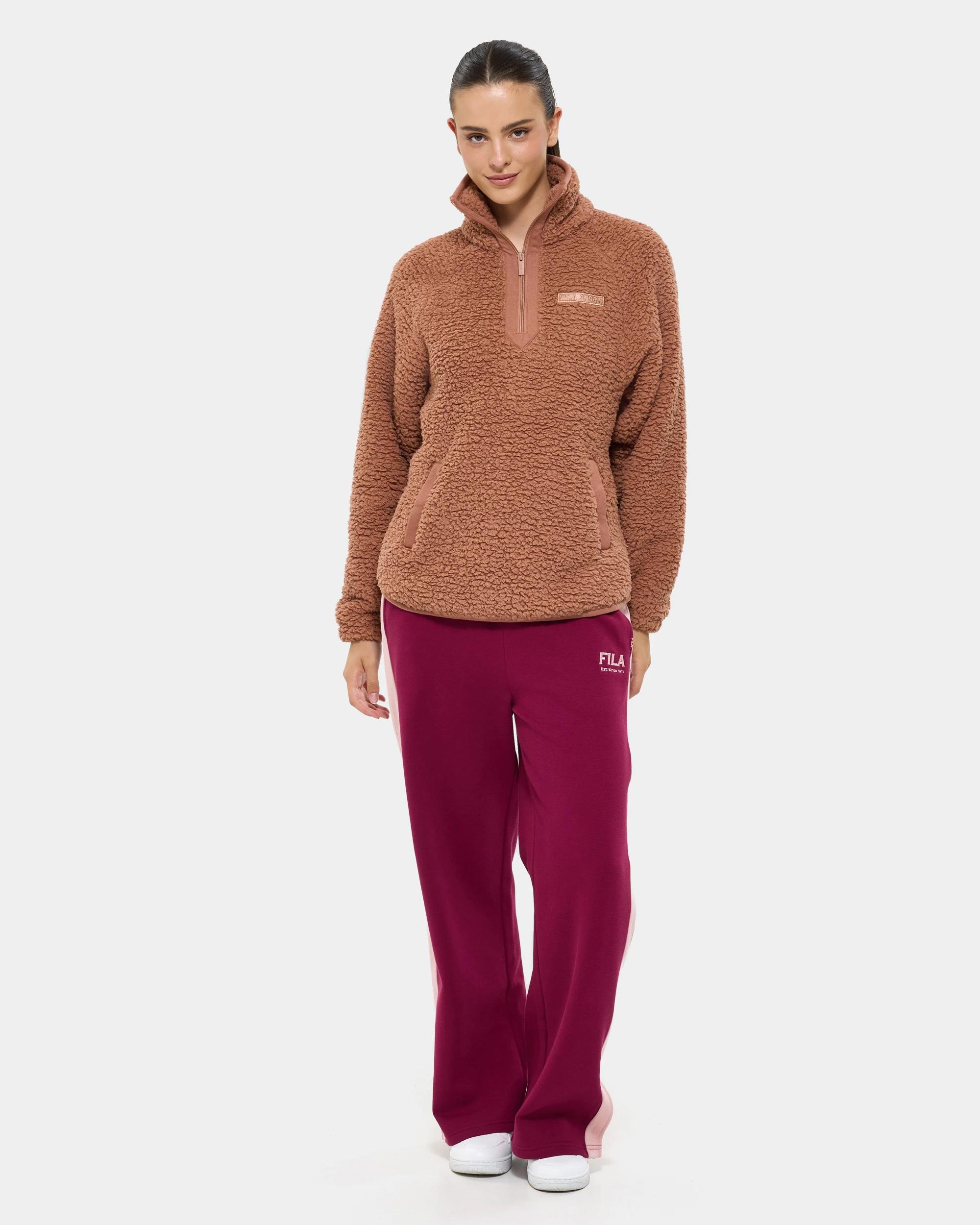 2 Fila Hallie Quarter Zip Teddy Fleece Top SHEER, 2 of 10