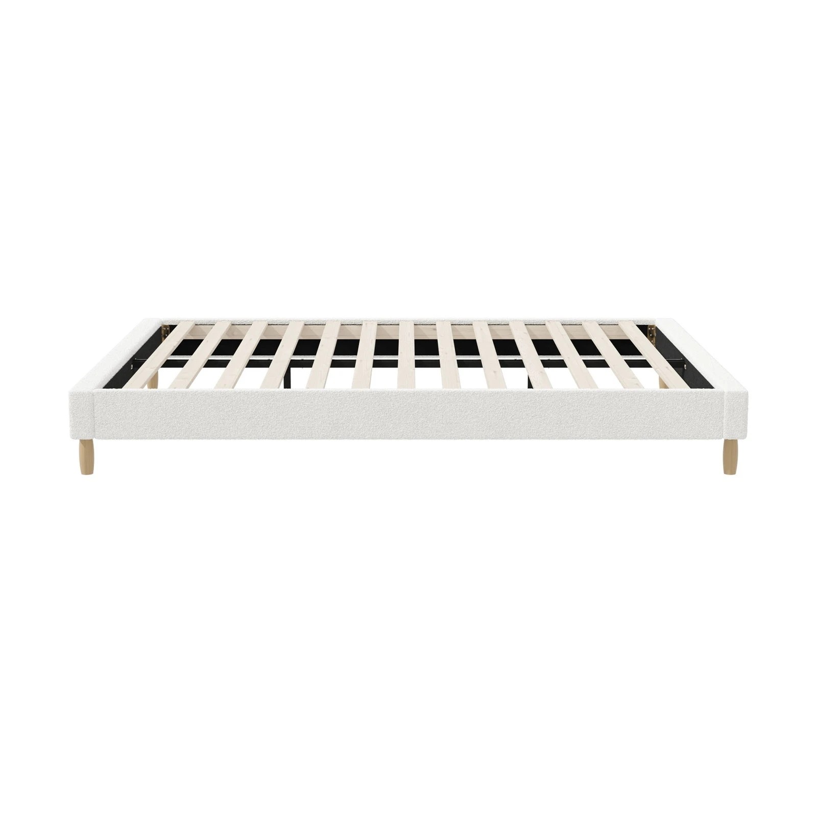 7 Oikiture Queen Bed Base Boucle Bed Frame
 - White, 7 of 10