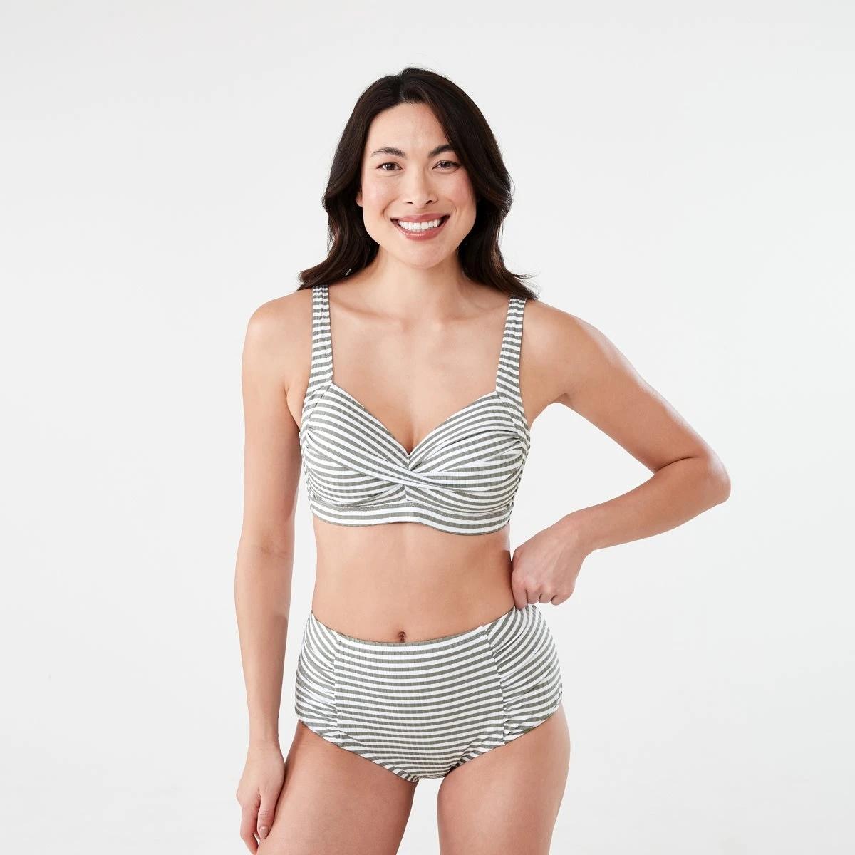 5 Shape Wear Boyleg Bikini Briefs BURNT OLIVE STRIPE, 5 of 5