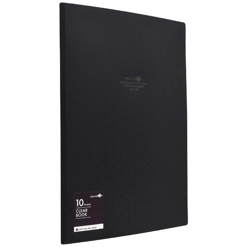 1 Aqua Drops A4 Display Book 10 Pocket Fixed Black, 1 of 5