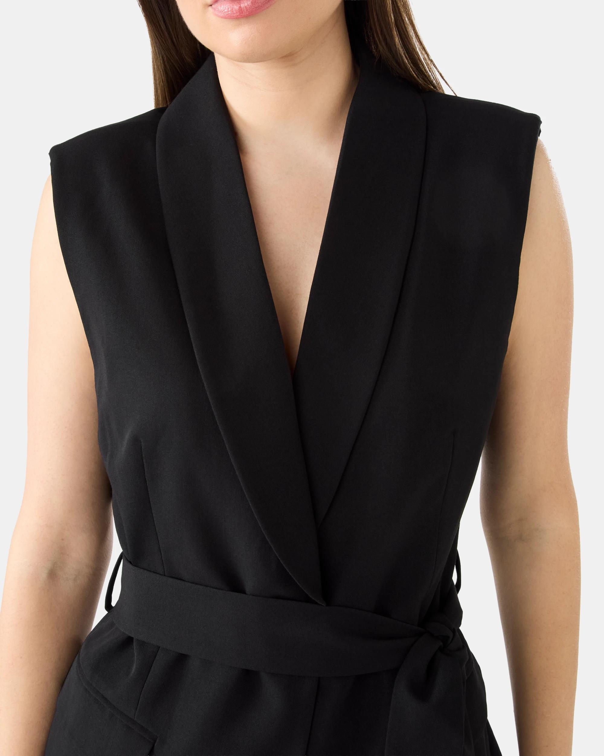 5 Sleeveless Tailored Jacket Black, 5 of 6
