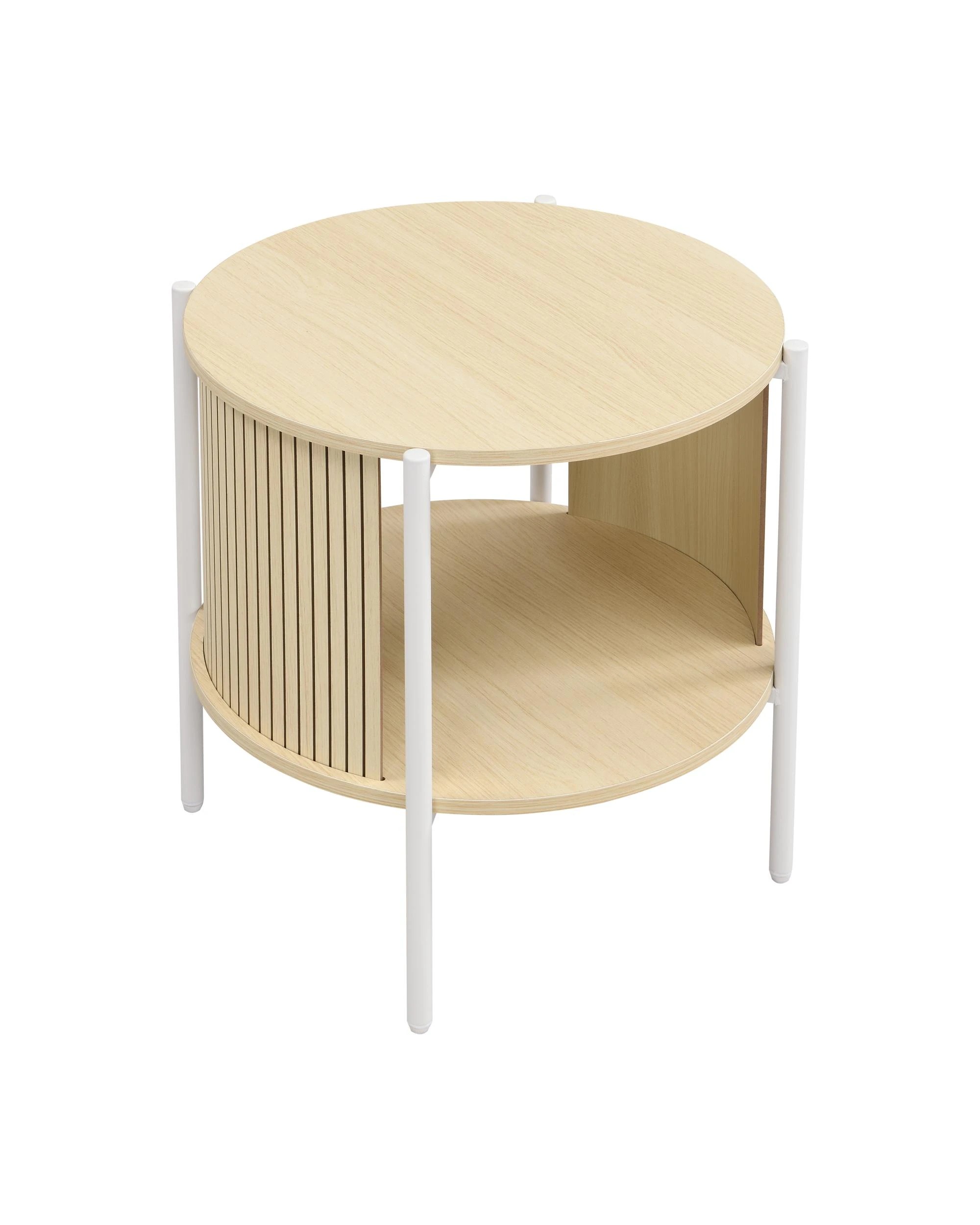 5 Kodu Side Table Round Light Oak - White, 5 of 8