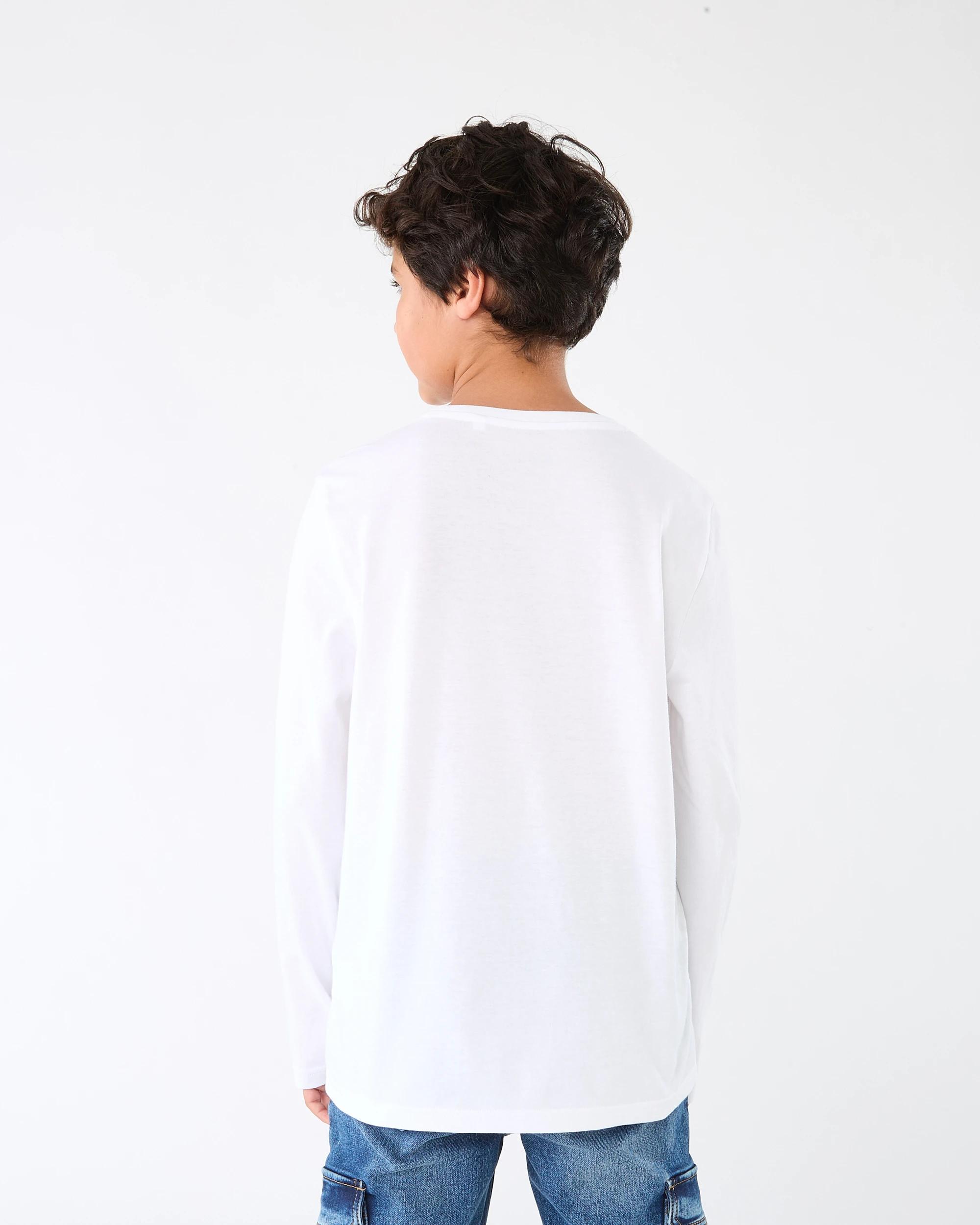 2 Long Sleeve Plain T-shirt White, 2 of 6