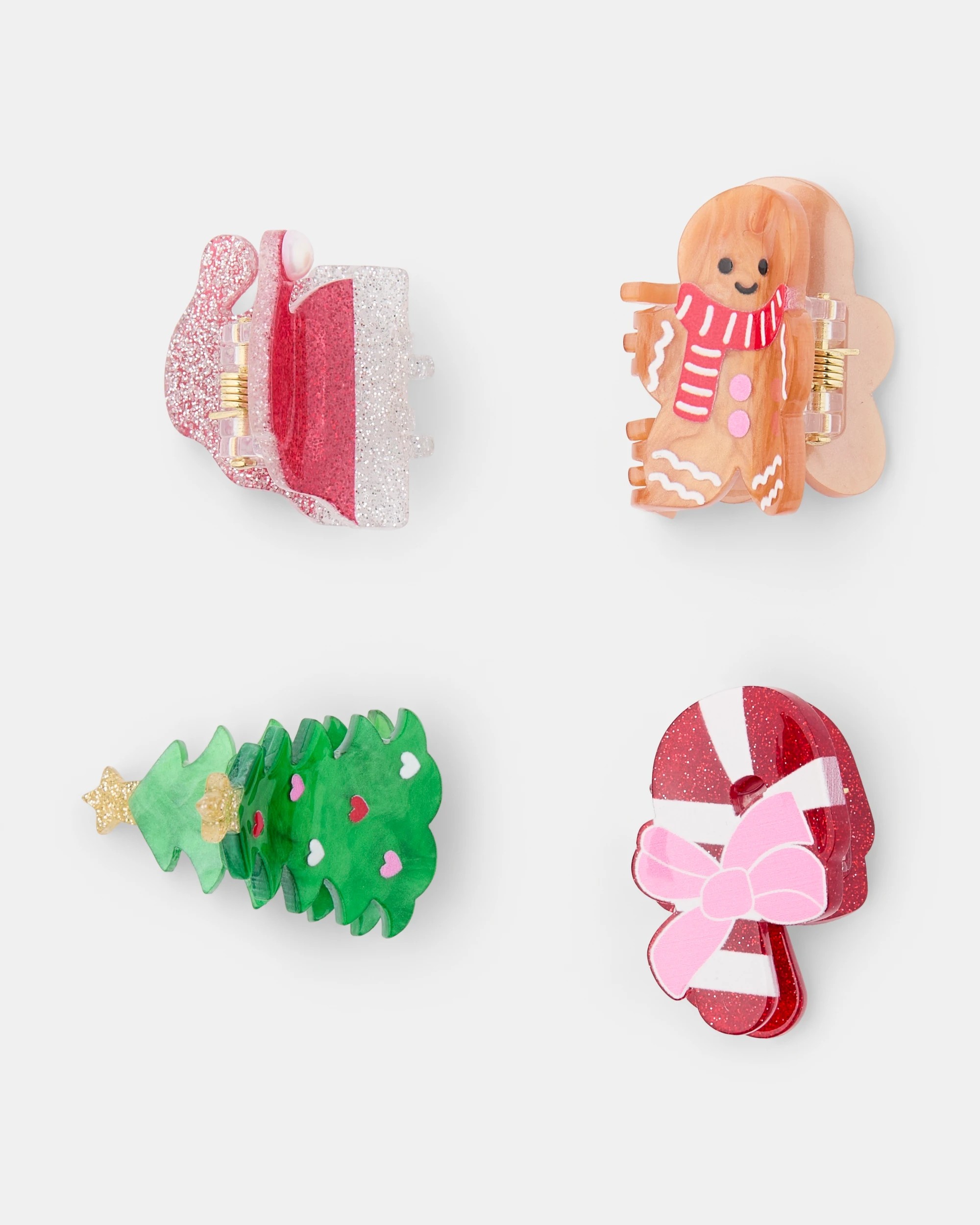 1 4 Pack Christmas Mini Claw Hair Clips, 1 of 3