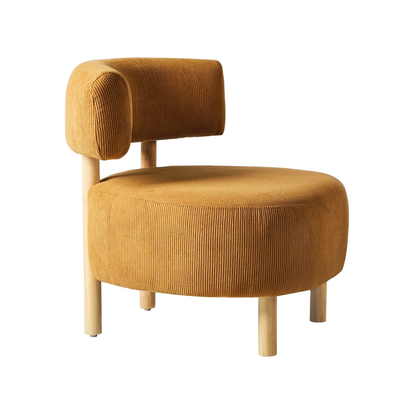 9 Oikiture Wooden Armchair Lounge Chair Velvet Accent Armchairs - Orange, 9 of 10