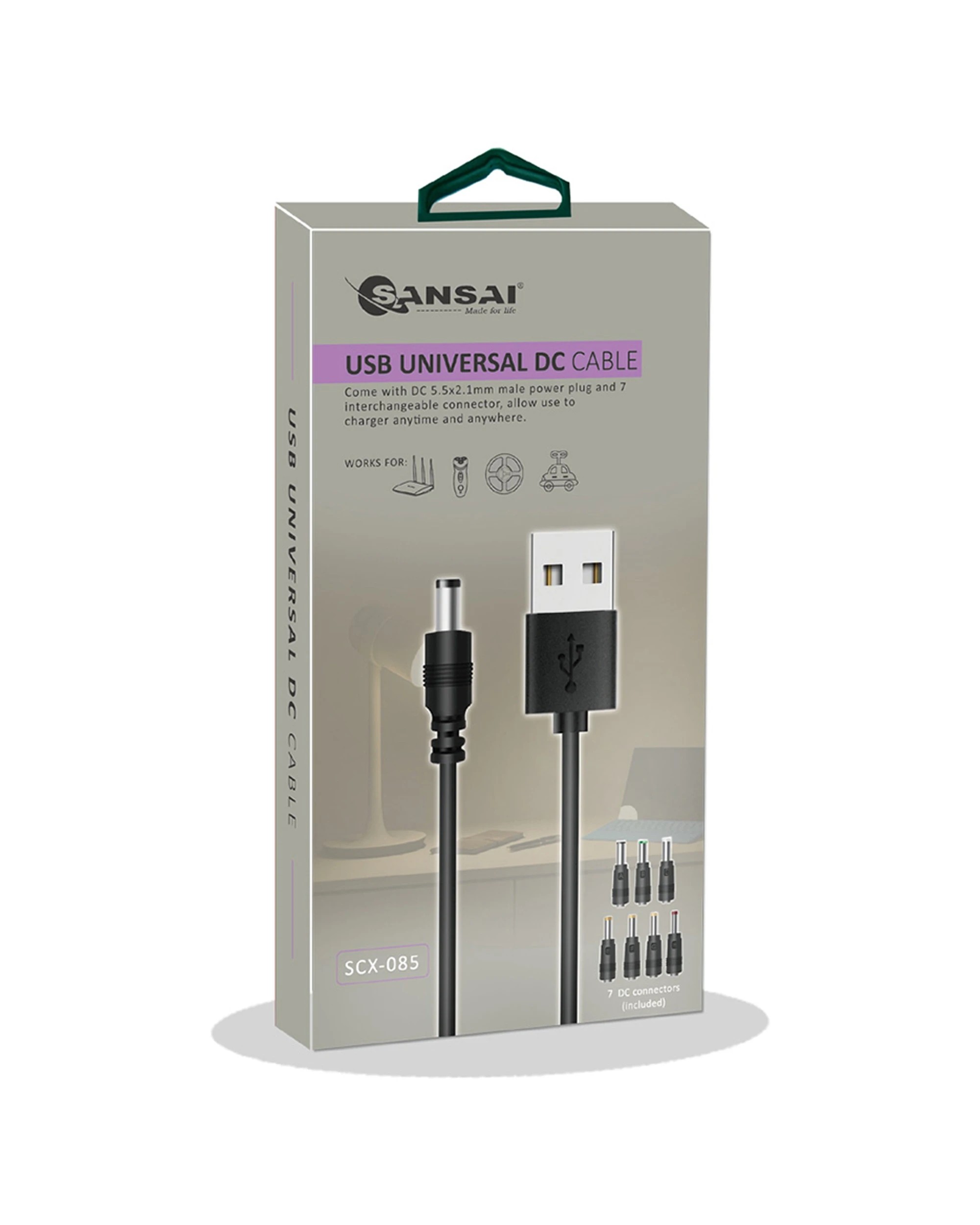 3 Sansai 1m USB-A To 7 Plug Male DC Connector Heads Cable Adapter Power Cord - Plain, 3 of 3