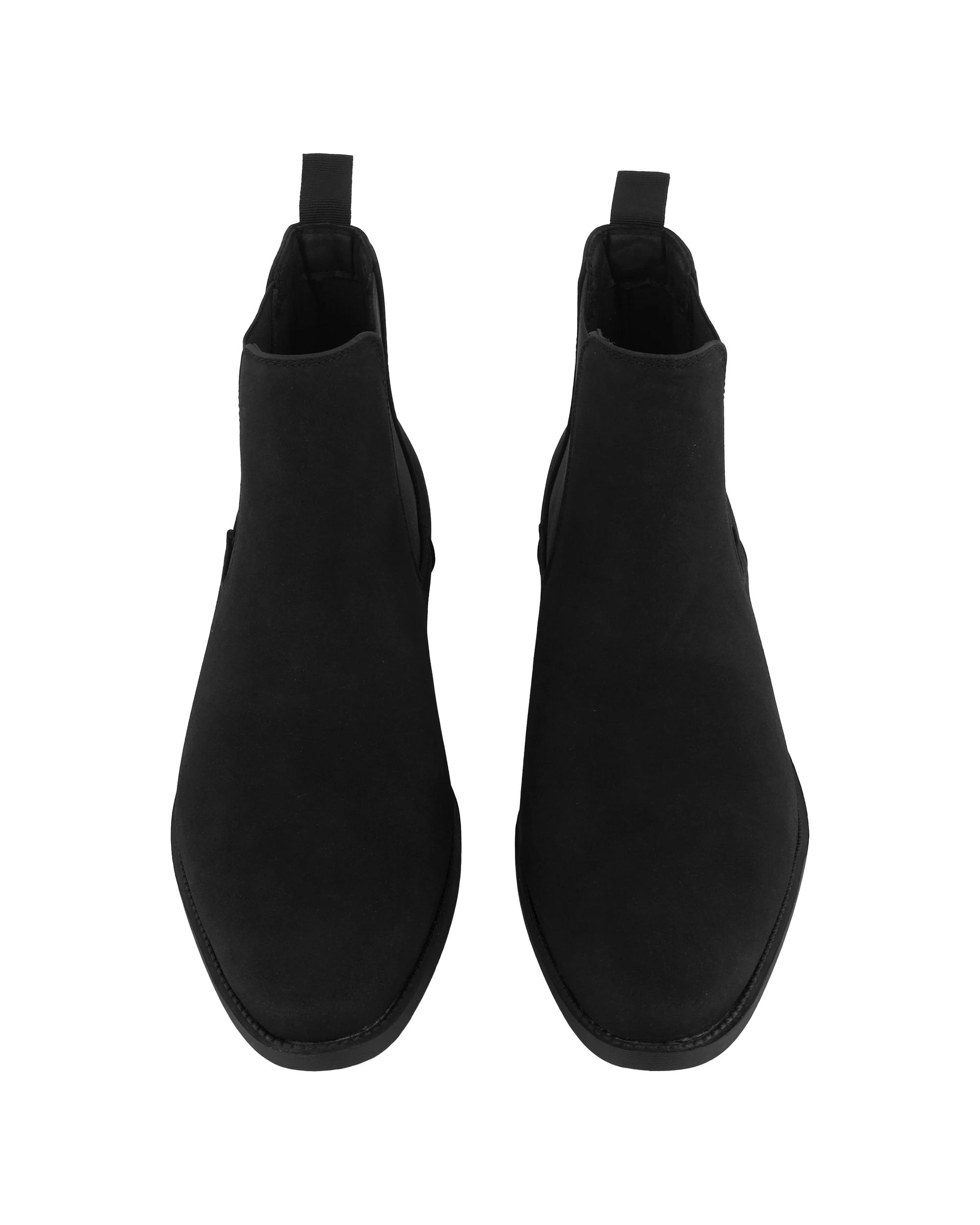2 Gusset PU Suede Boots Black, 2 of 4