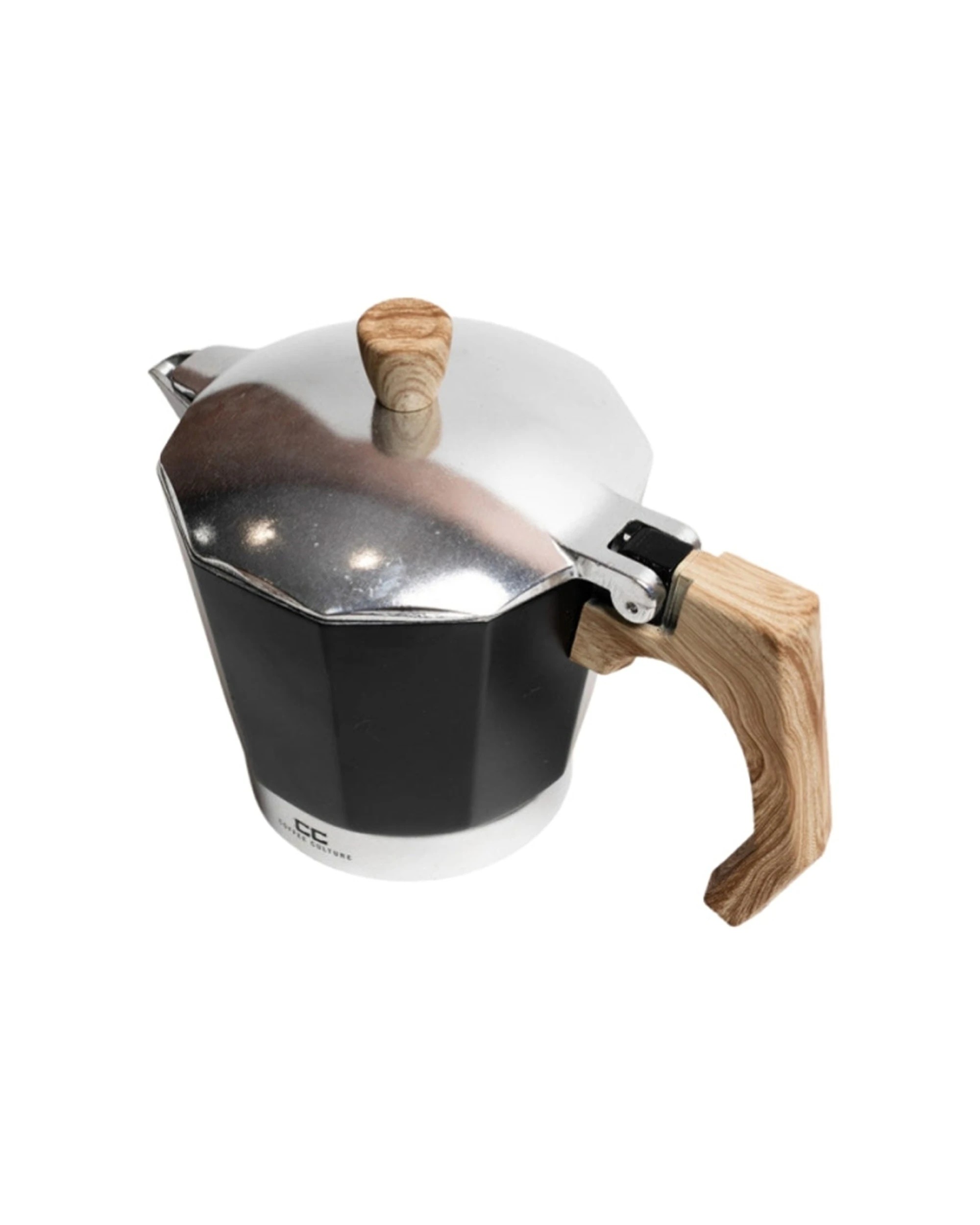 3 Coffee Culture Coffee Maker 6 Cup Stove Top Espresso Moka Pot Stainless Steel - Black, 3 of 4