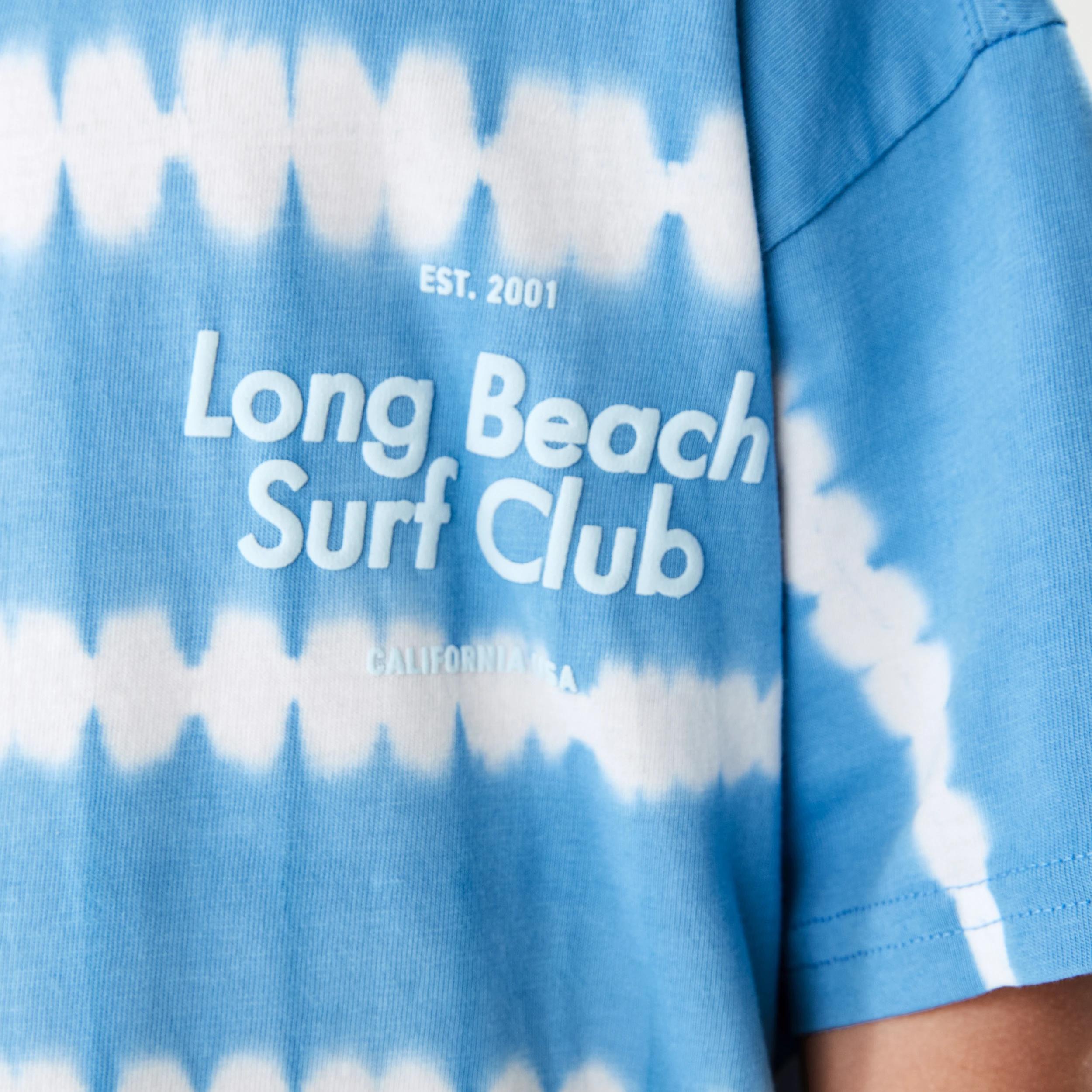 5 Short Sleeve Oversized Tie Dye T-shirt LONG BEACH SURF  BLUE, 5 of 7
