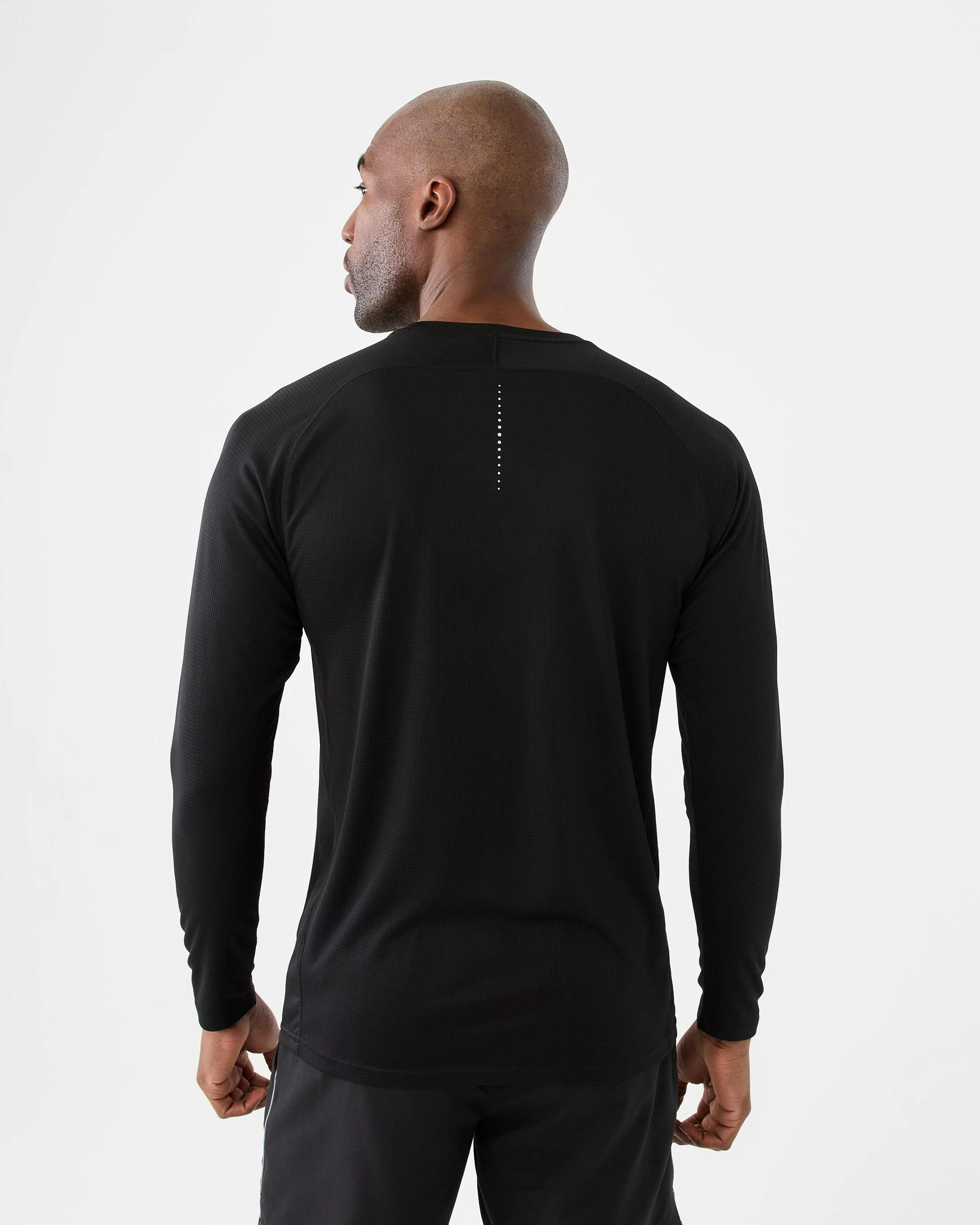 2 Active Mens Long Sleeve Performance T-shirt Black, 2 of 6