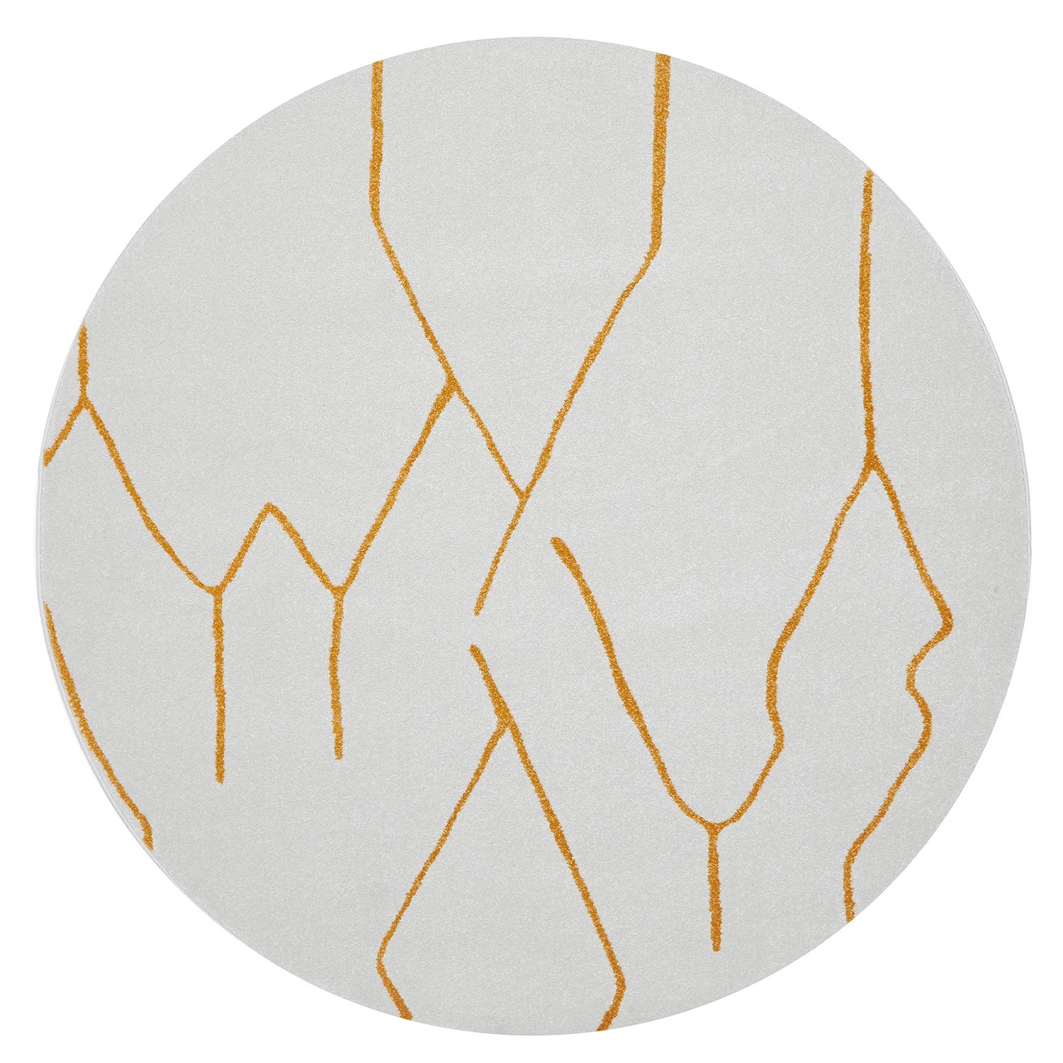 2 Common Ground Rugs Elysium Ivy Gold Round 240x240cm - Large Round Power Loomed Pet Friendly Rug - Natural, 2 of 7