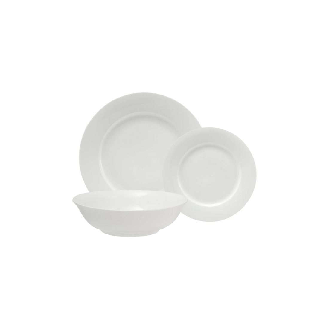 1 Maxwell & Williams 18 Piece Porcelain European Rim Complete Dinnerware Set
 - White, 1 of 5