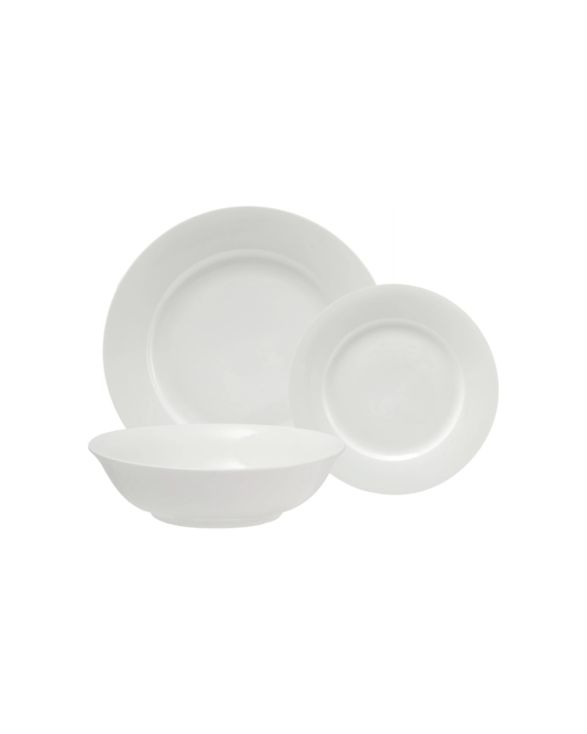 1 Maxwell & Williams 18 Piece Porcelain European Rim Complete Dinnerware Set
 - White, 1 of 5