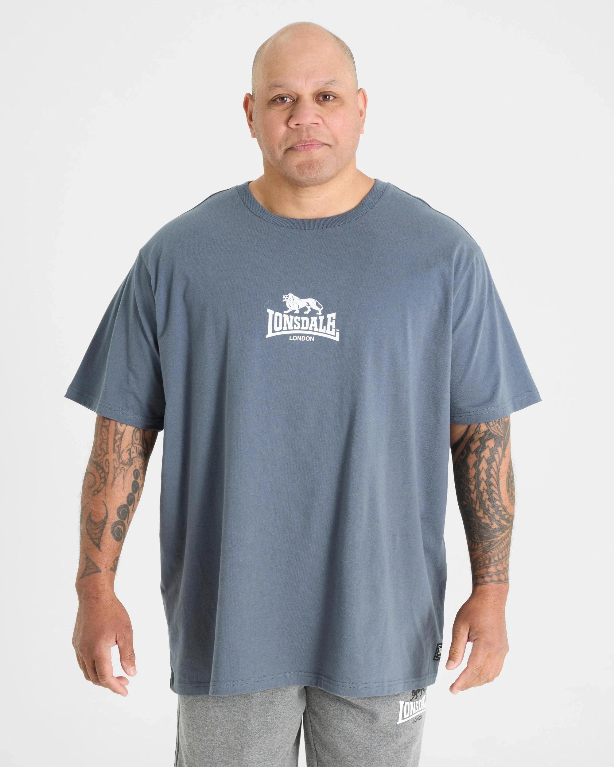 4 Lonsdale London Varsity Active Plus Short Sleeve T-shirt BLUE, 4 of 5