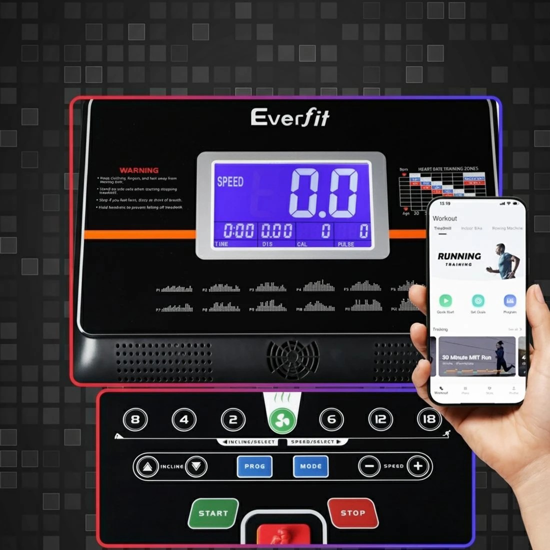 5 Everfit Treadmill Electric Auto Incline Home Gym Fitness Exercise Machine 490mm - Black, 5 of 6