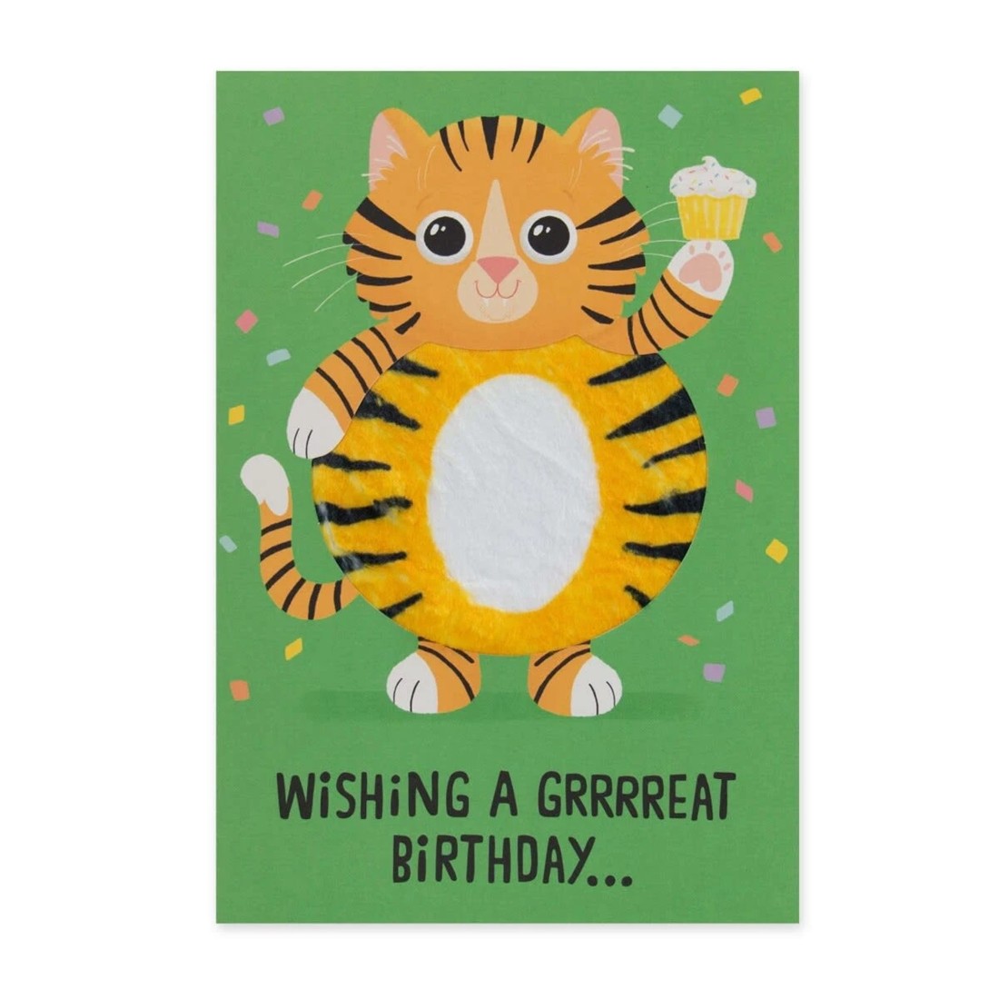 3 Hallmark Fuzzy Belly Tiger Birthday Card - Grrrreat Birthday!, 3 of 3