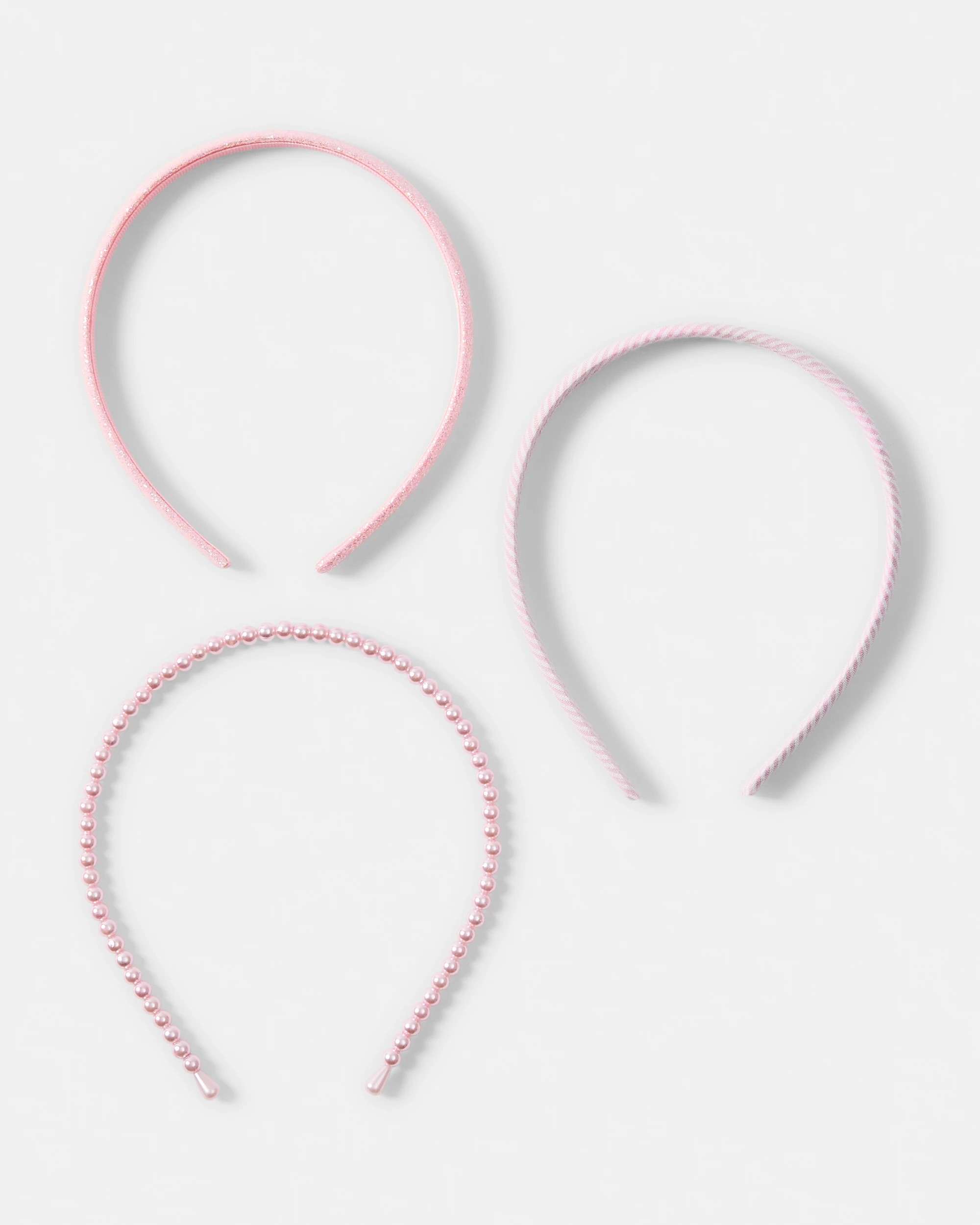 3 3 Pack Faux Pearl Headband - Pink, 3 of 4