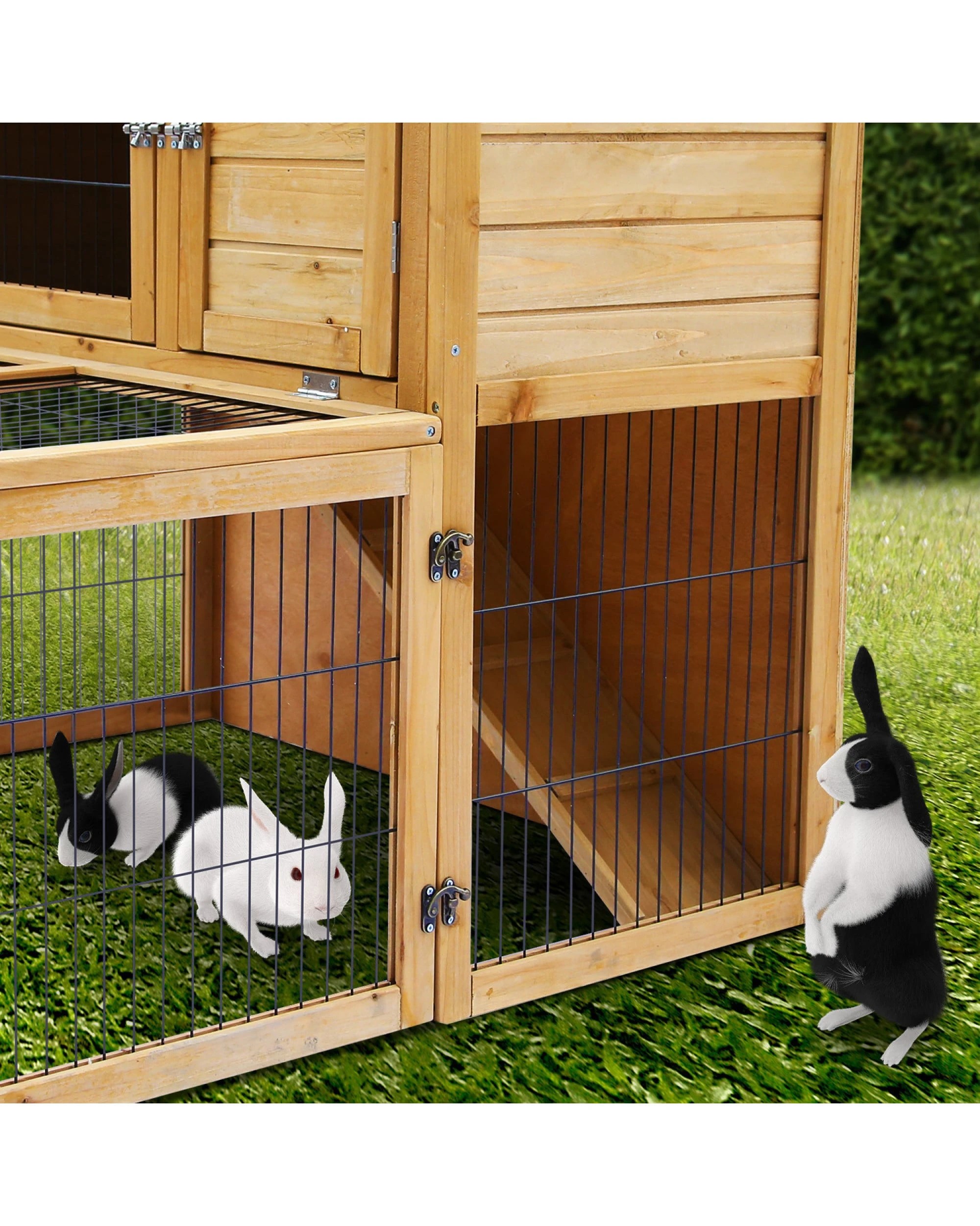 9 Furtastic 2 Storey Chicken Coop and Rabbit Hutch With Large Run - Brown, 9 of 9